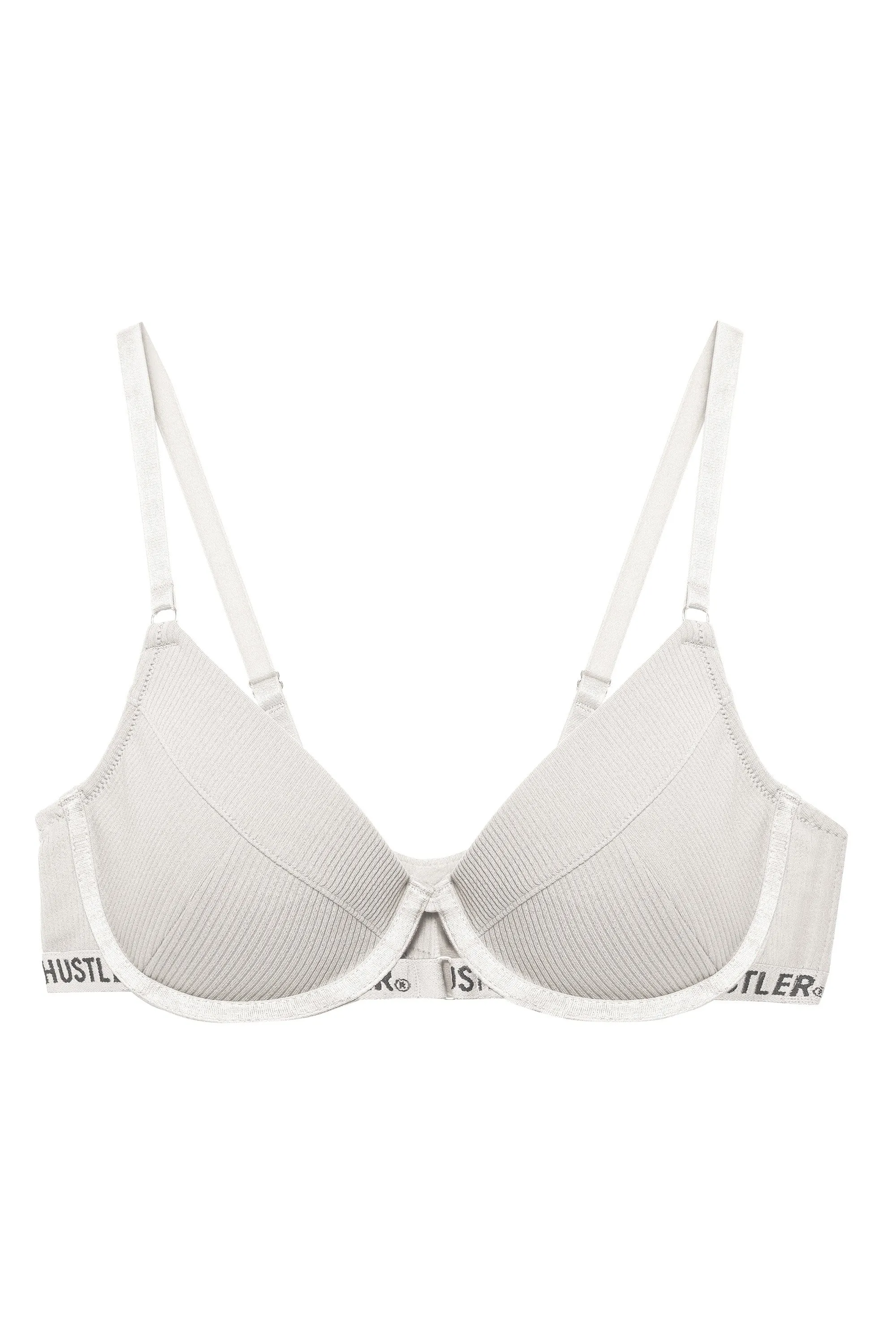Hustler Branded Ribbed Bra Ivory