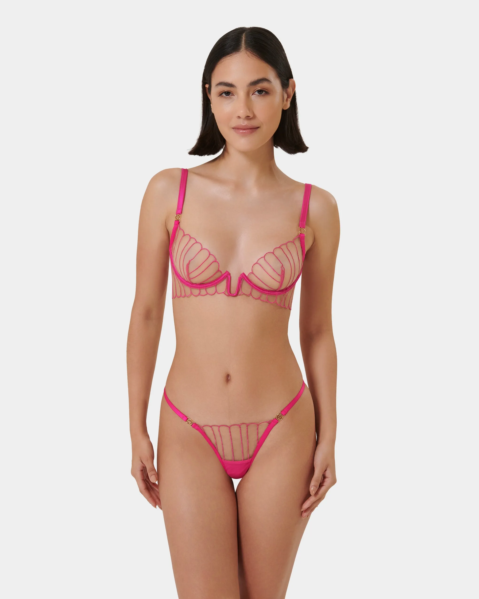 Imogen Thong Fuchsia Pink/Sheer