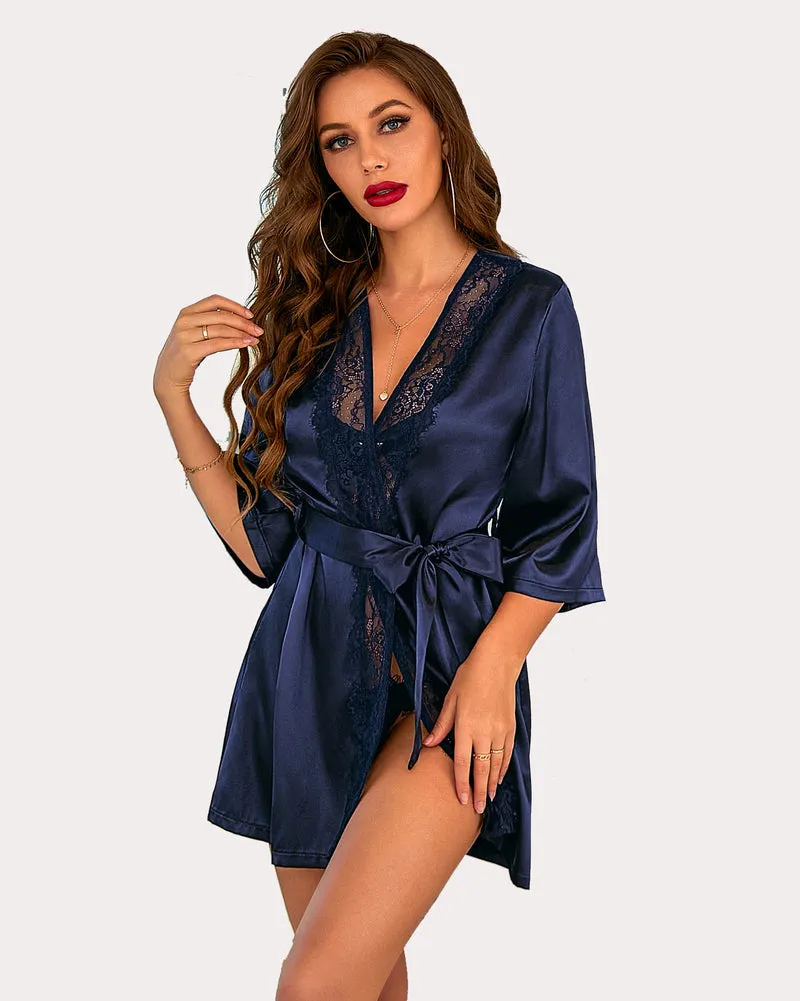 Kimono Satin Short Silky Robes (DE Only)