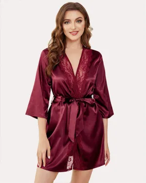Kimono Satin Short Silky Robes (DE Only)