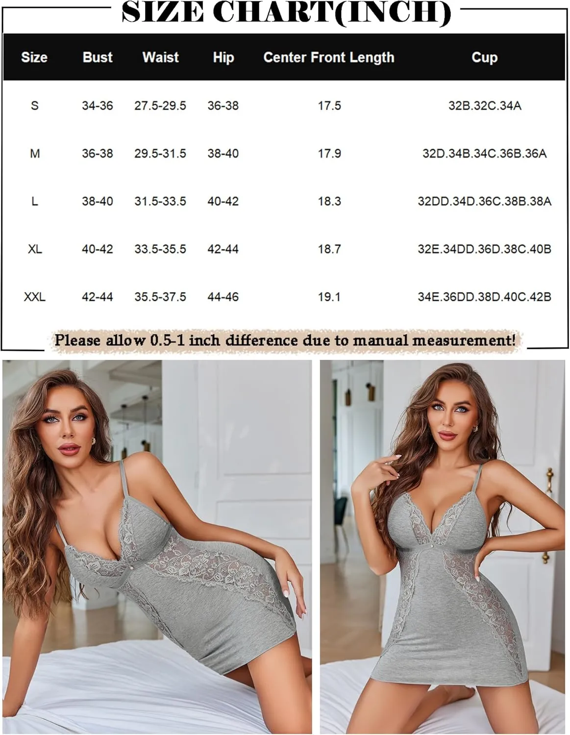 Lace Soft Chemise Slip Nighties