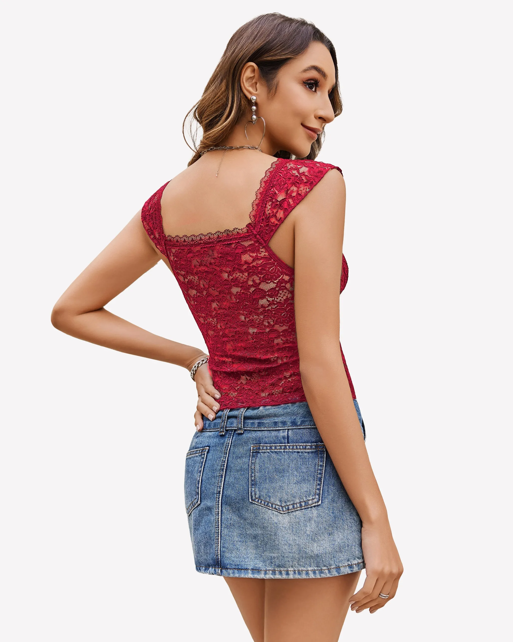 Lace Tops V Neck Crop Y2k Shirt