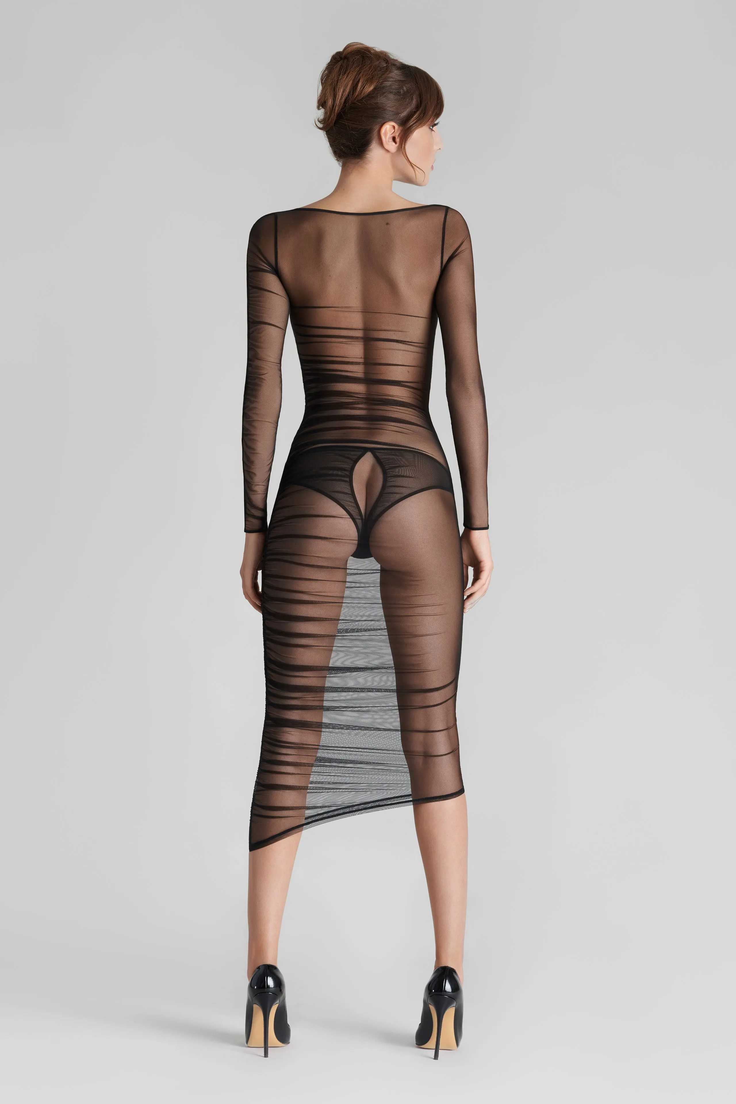 Long sleeve midi dress - Nuit Fauve