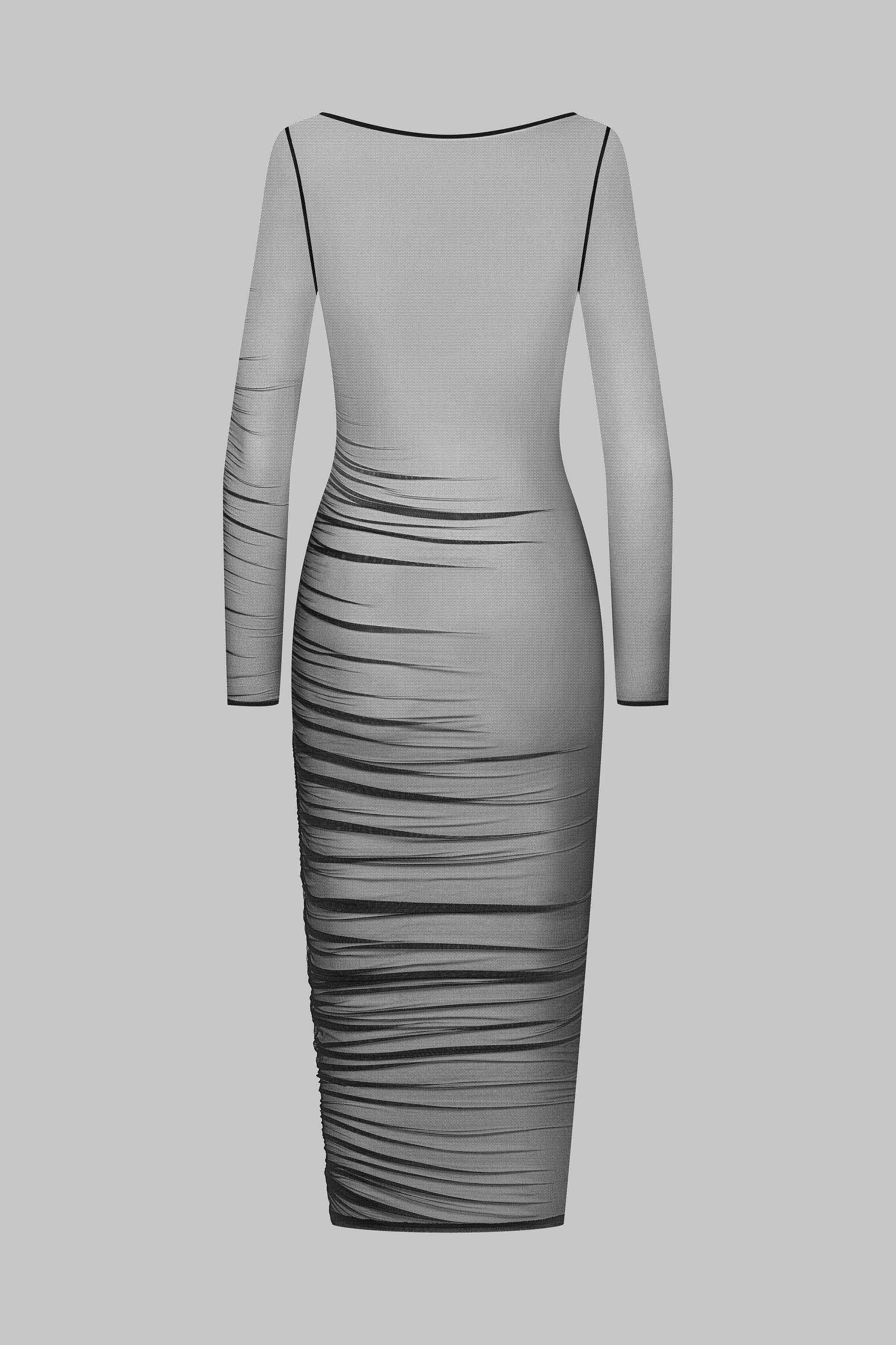 Long sleeve midi dress - Nuit Fauve