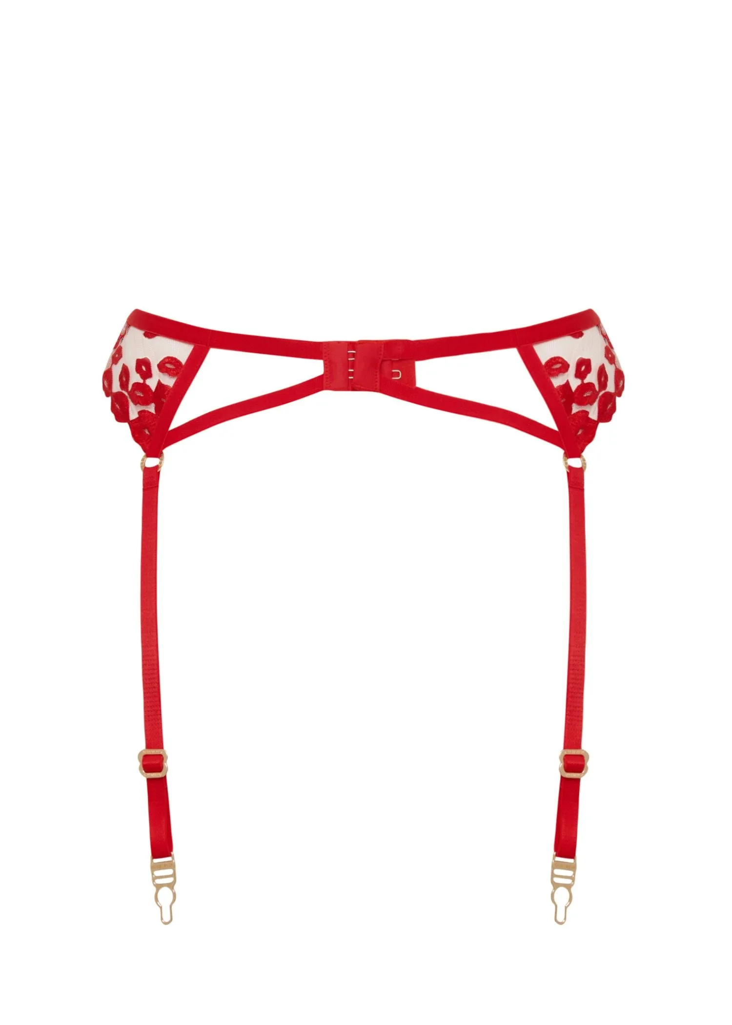 Marian Suspender (Tomato Red/Sheer)
