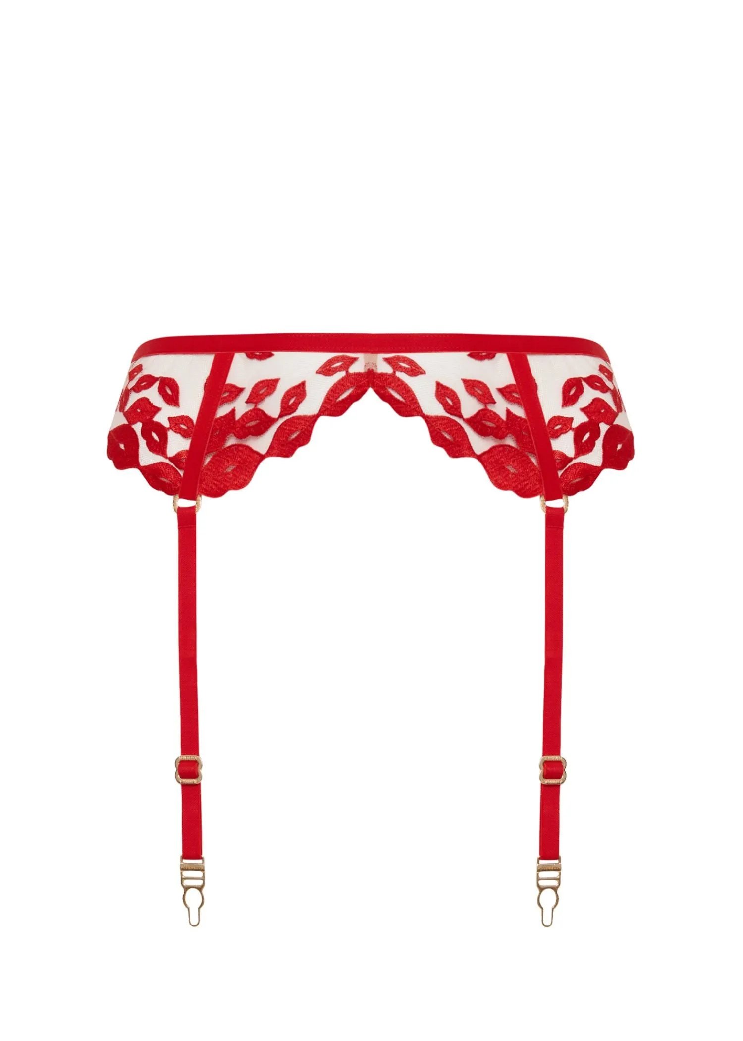 Marian Suspender (Tomato Red/Sheer)