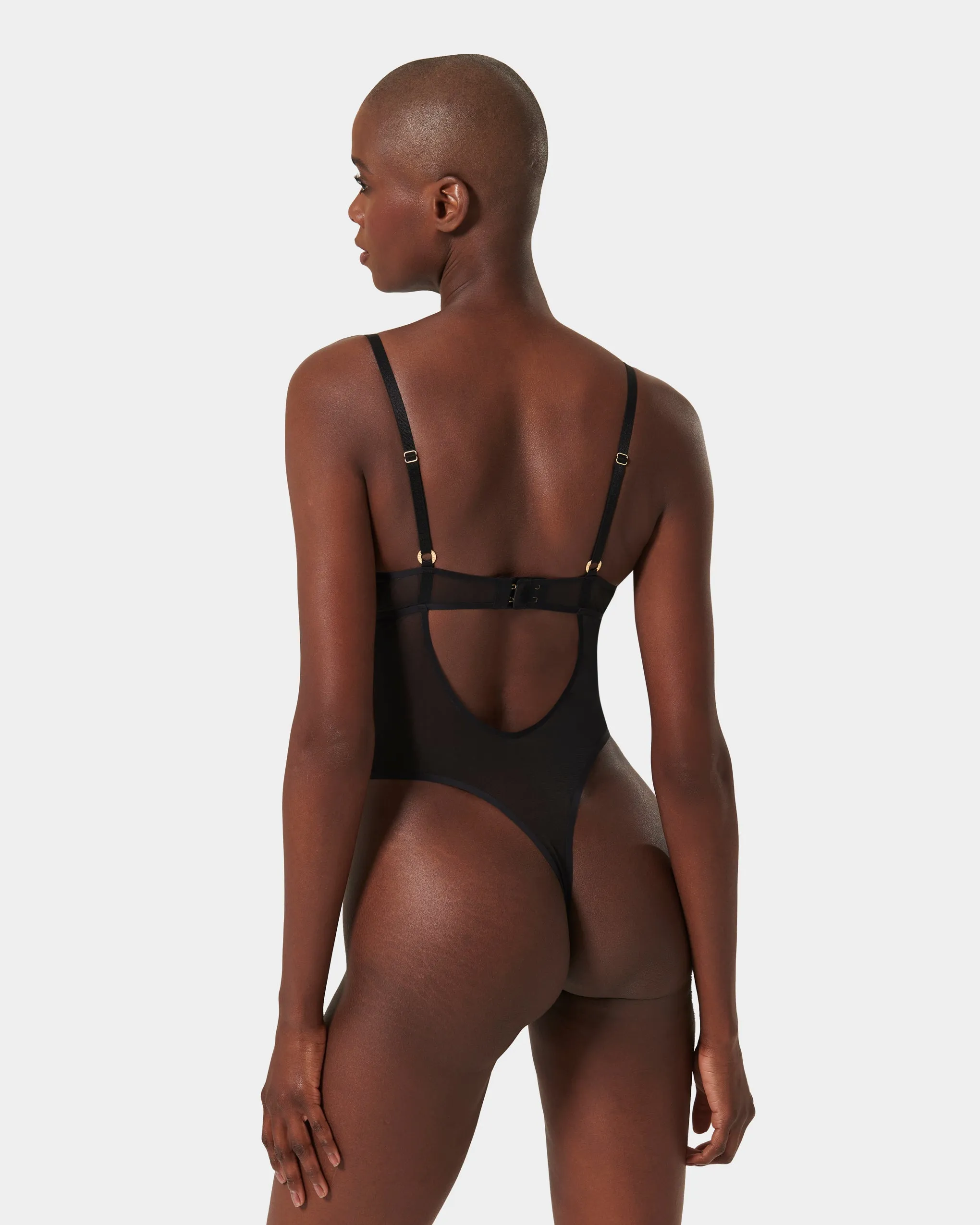 Naomi Mesh Bodysuit Black