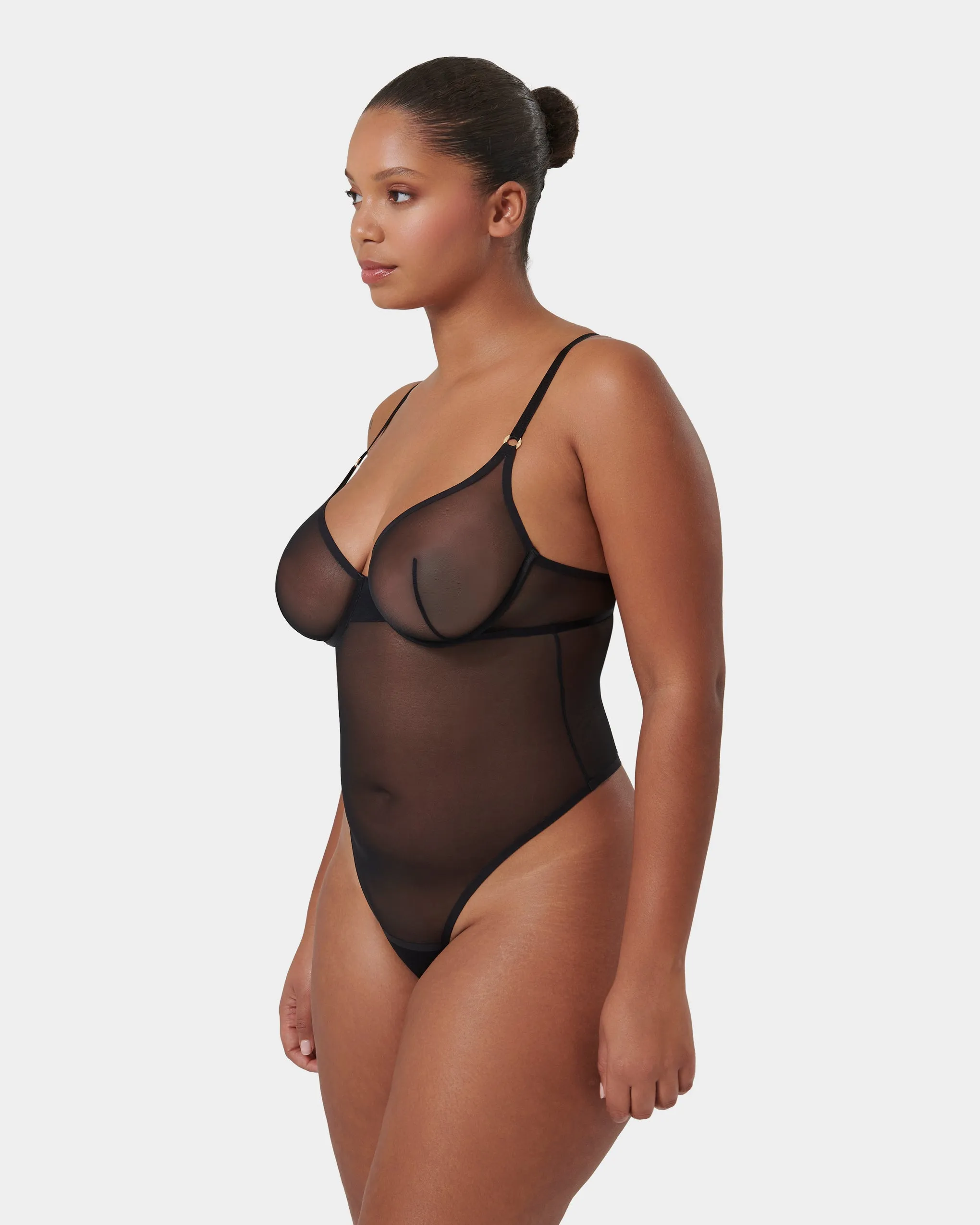 Naomi Mesh Bodysuit Black