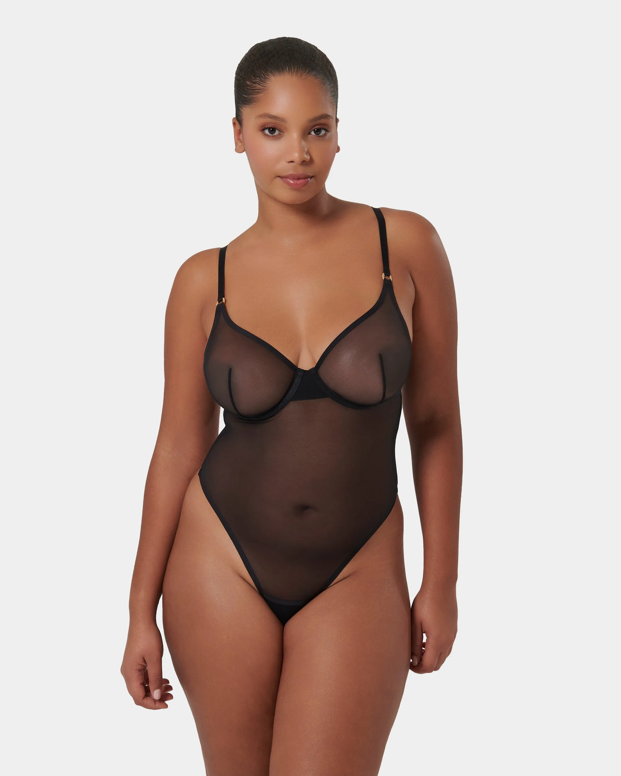 Naomi Mesh Bodysuit Black