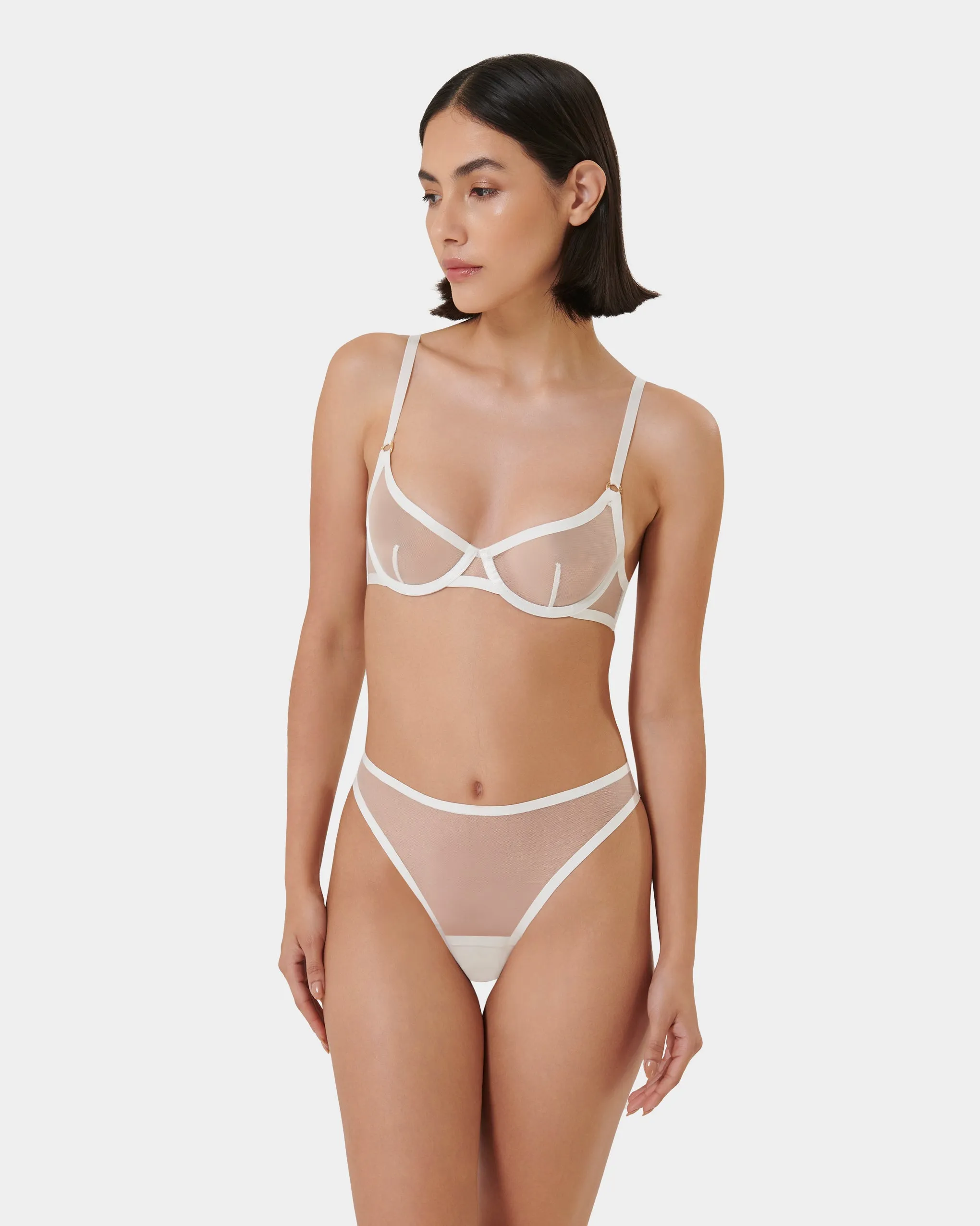 Naomi Mesh Bra White