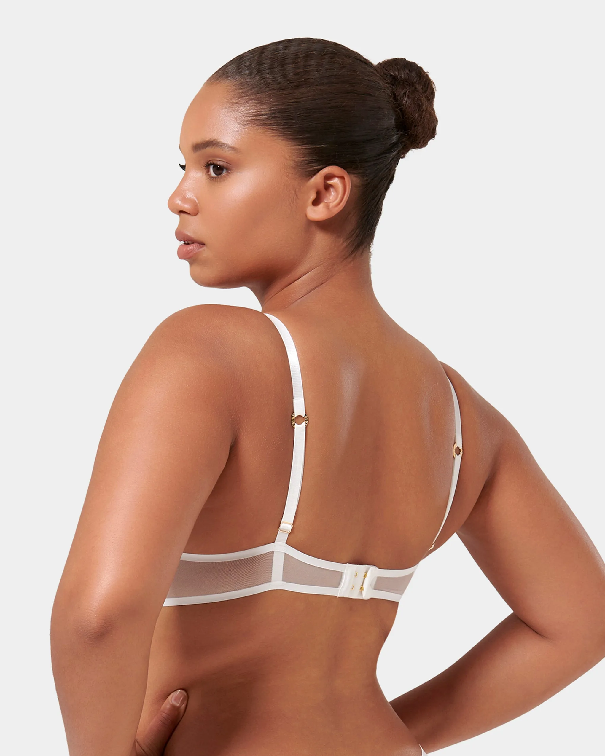 Naomi Mesh Bra White