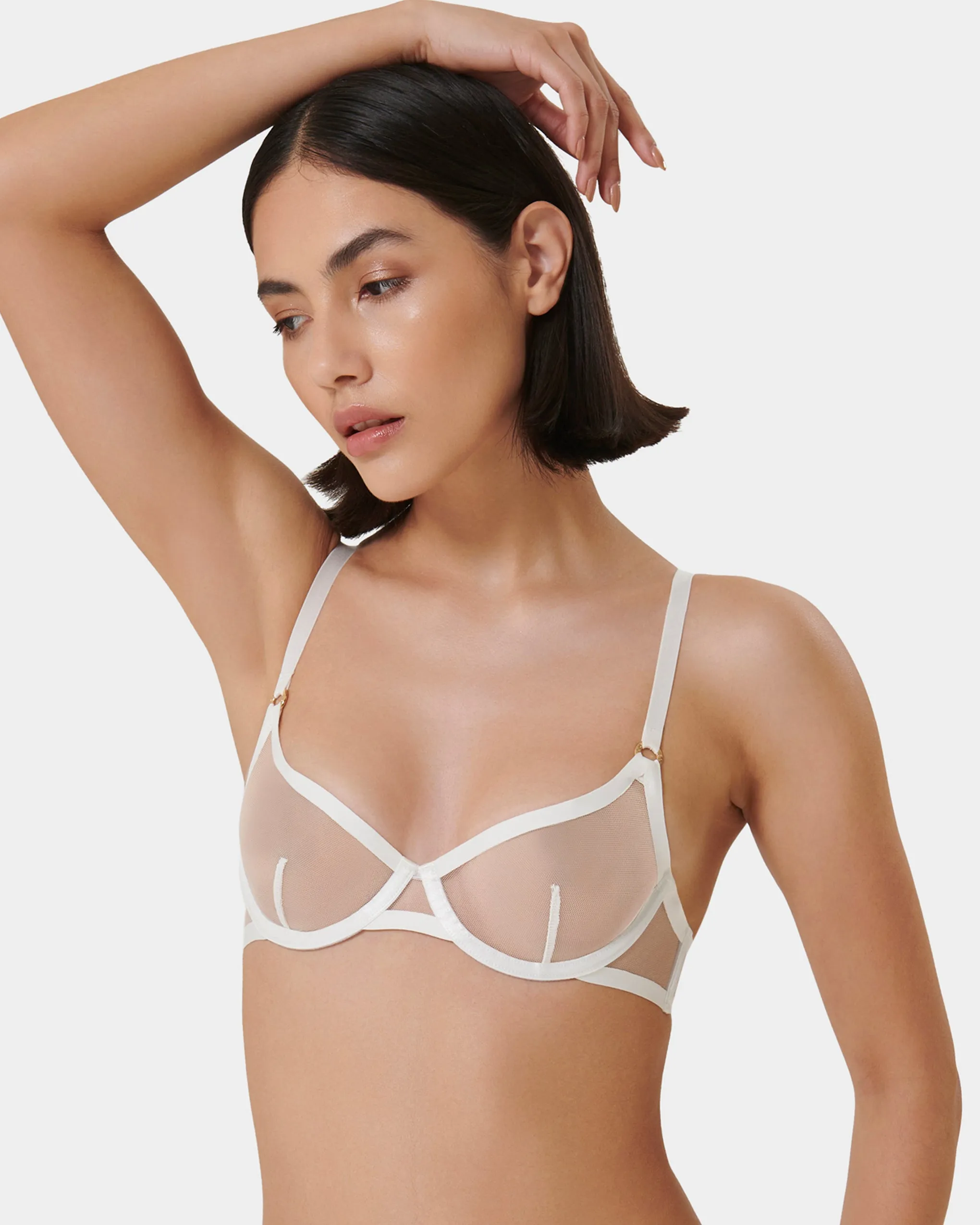 Naomi Mesh Bra White