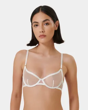 Naomi Mesh Bra White