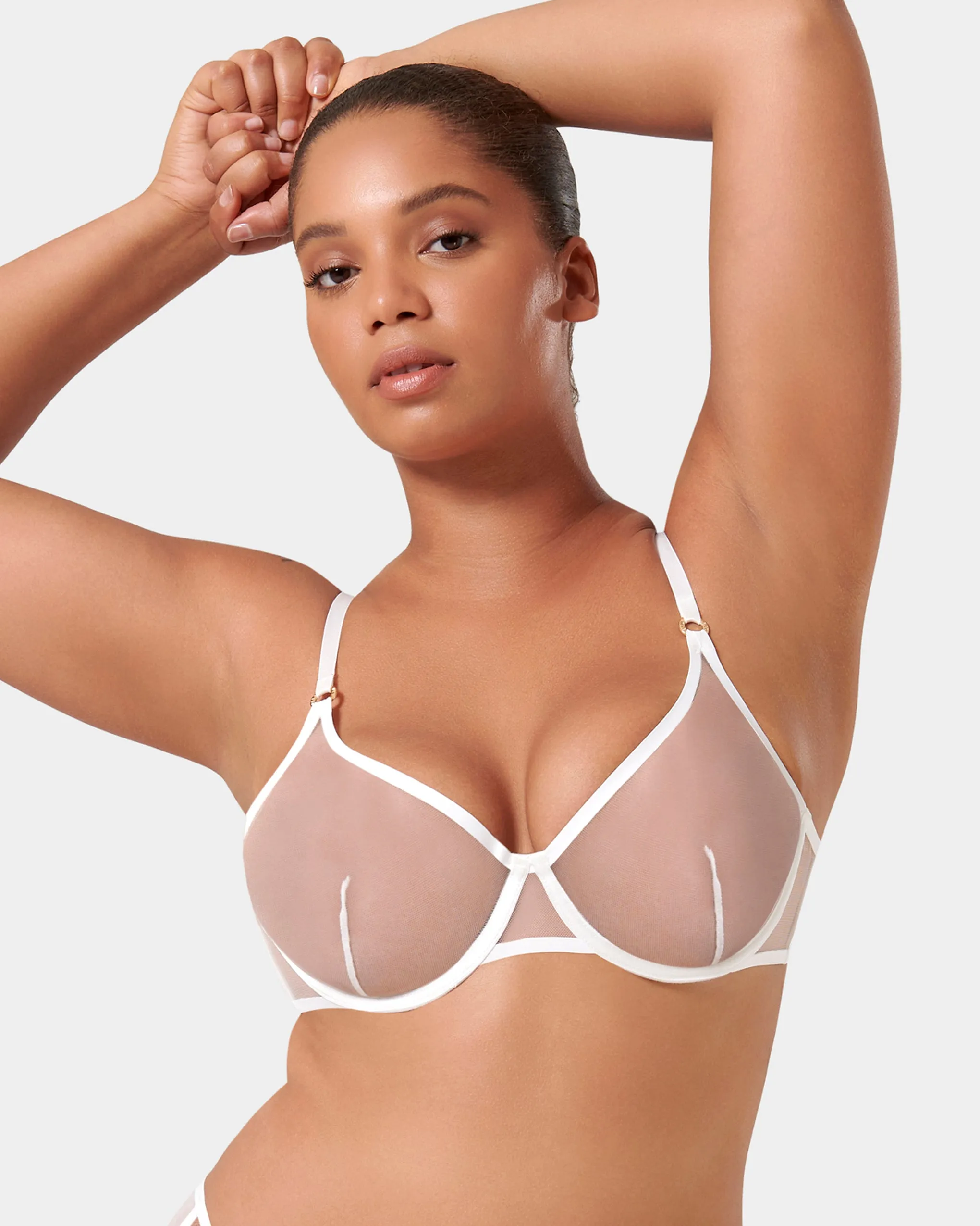 Naomi Mesh Bra White