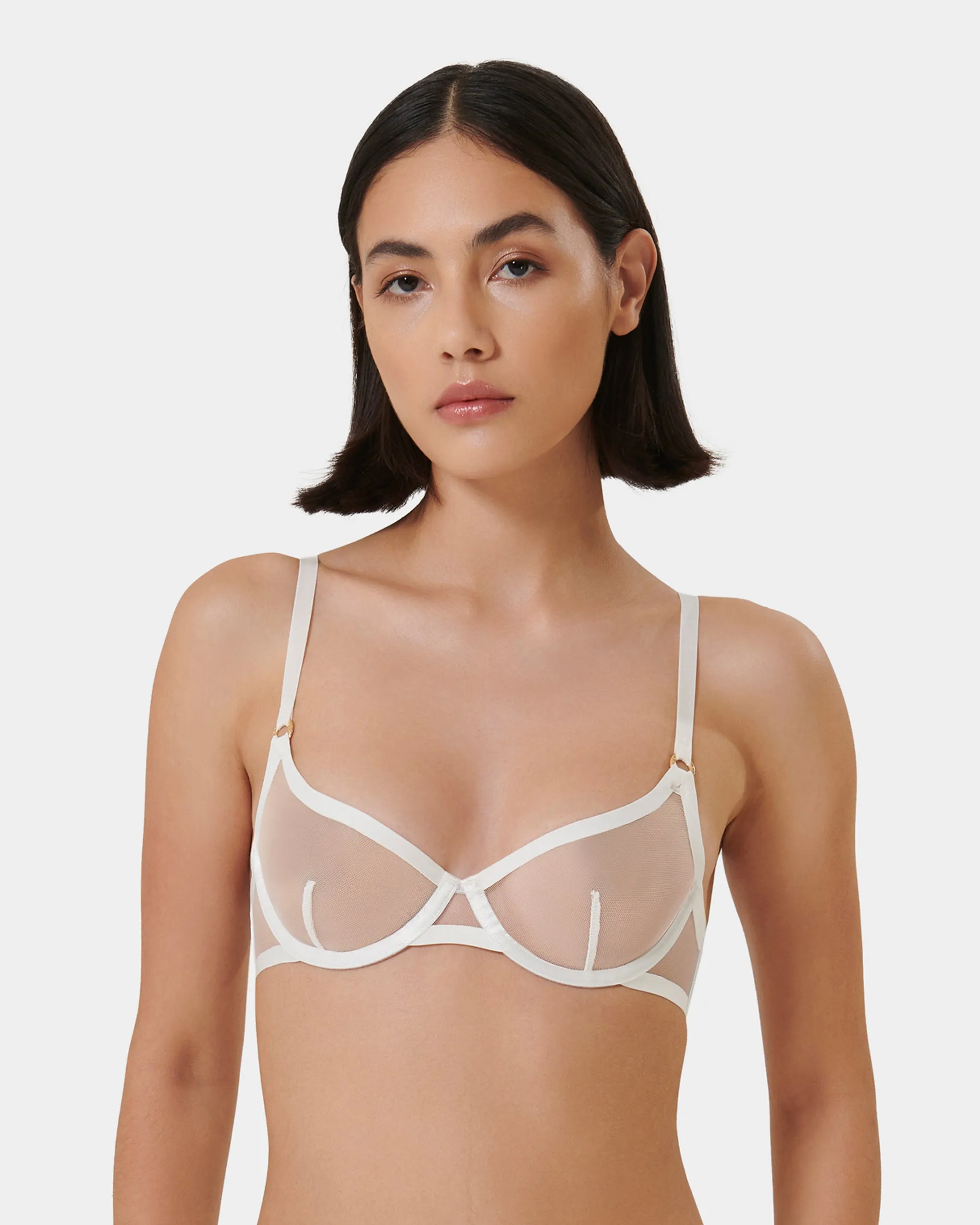 Naomi Mesh Bra White
