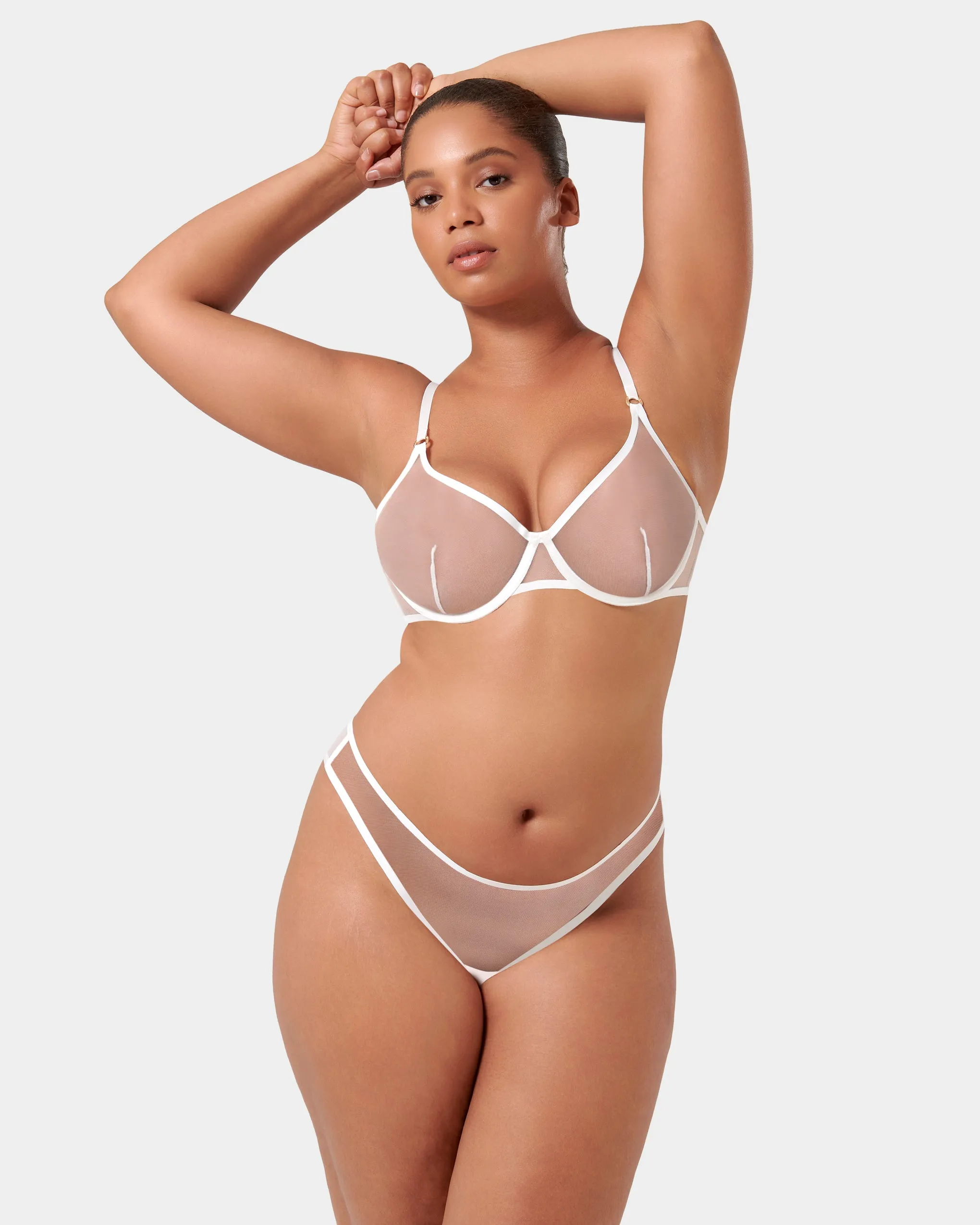 Naomi Mesh Bra White