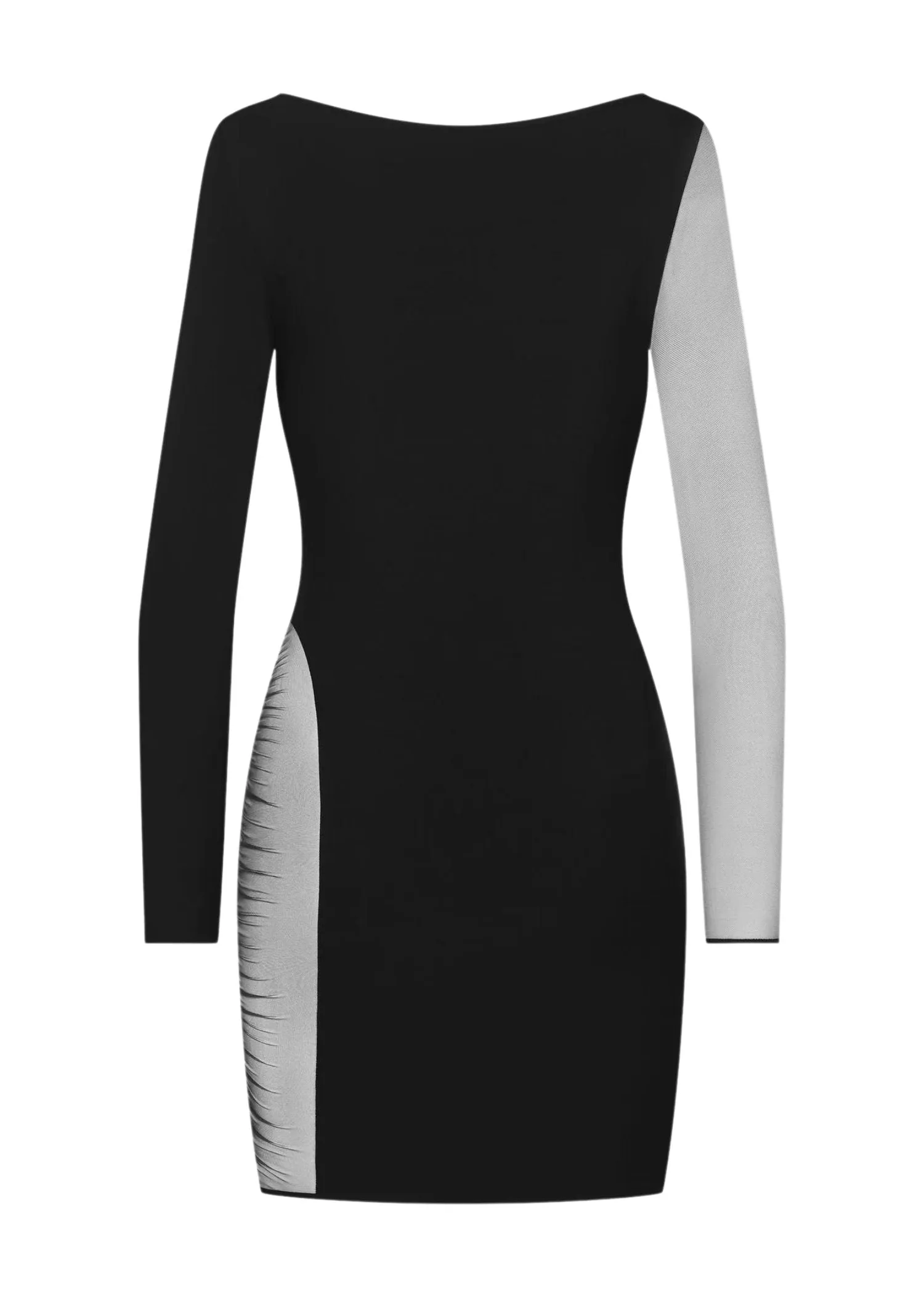 Nuit Fauve Long Sleeves Asymetric Dress (Black)