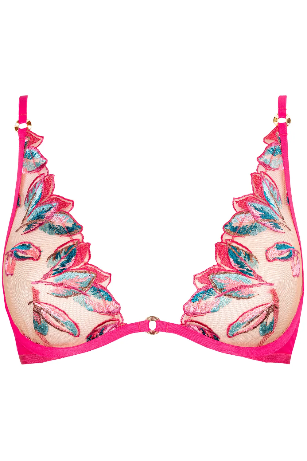Oiseau de Paradis Wired Triangle Bra in Cherry