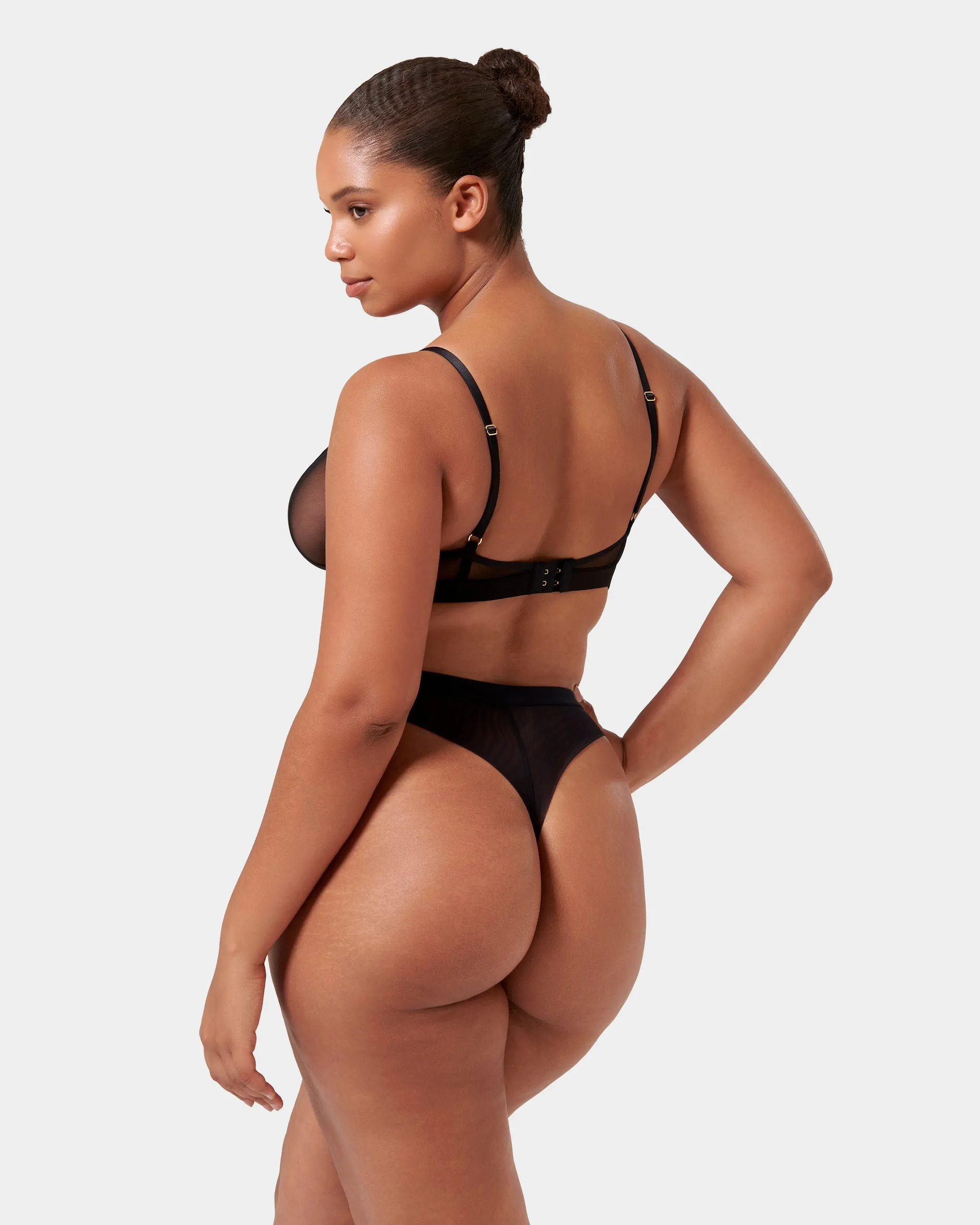 Orla High-waist Thong Black