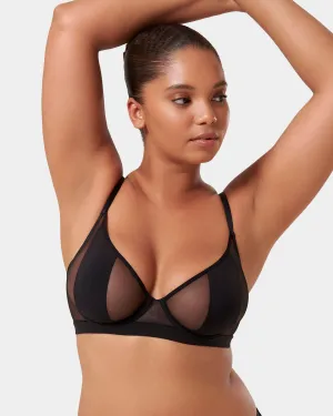 Orla Sheer Mesh Bra Black