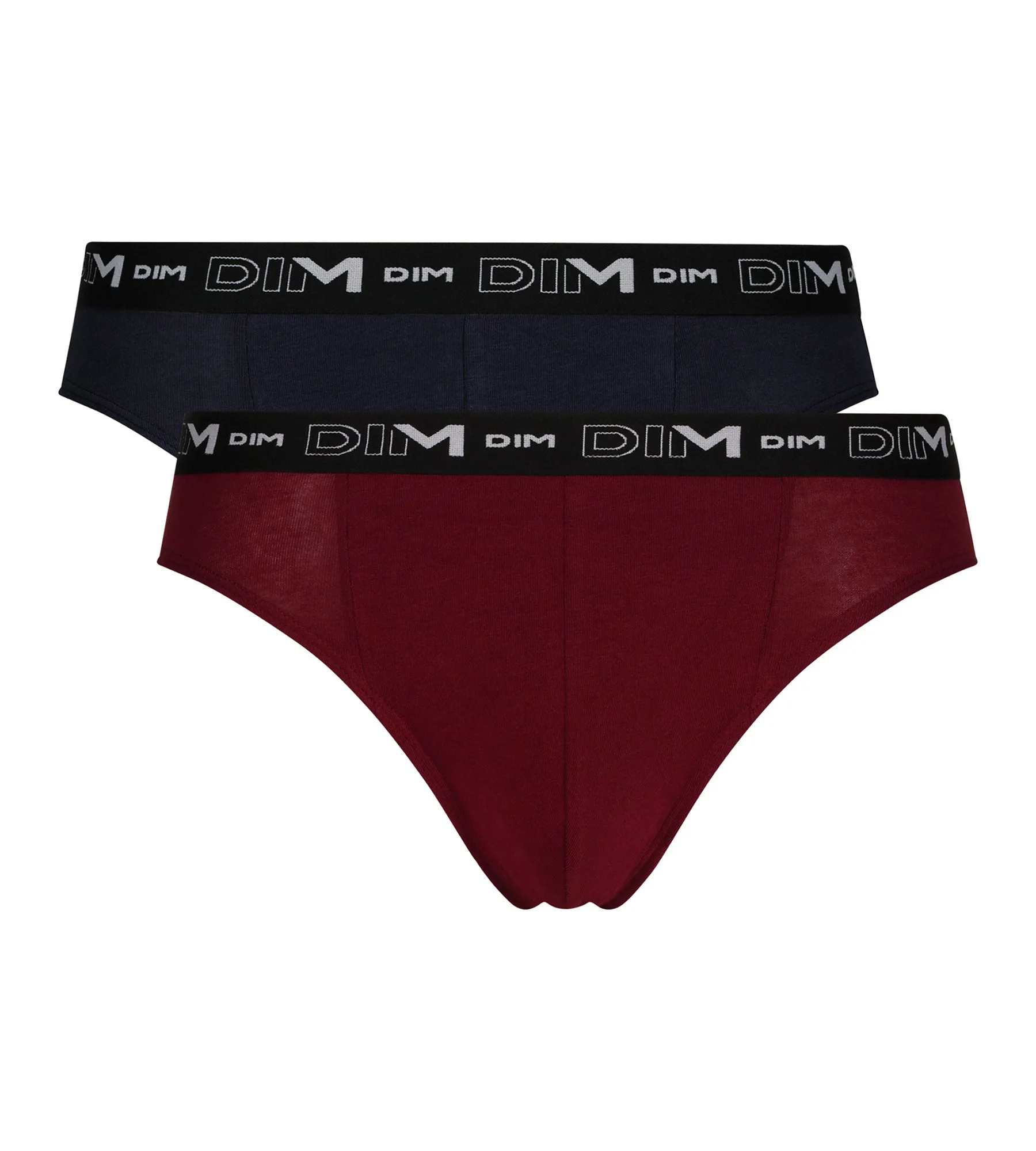 Pack of 2 Blue Red Men's Contrast Waistband Dim Stretch Cotton Briefs