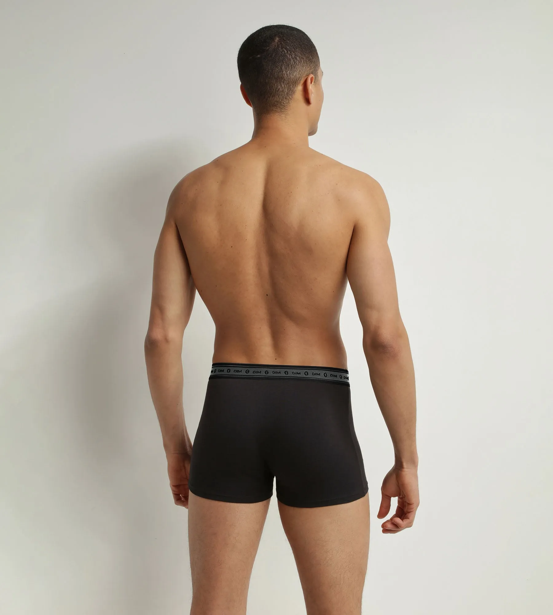 Pack of 2 boxers men's Black and Pearl Grey organic cotton Dim Good