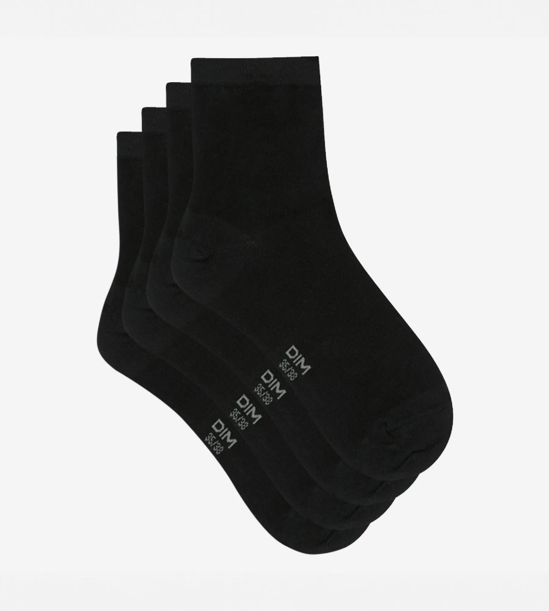 Pack of 2 pairs of black ankle socks for women
