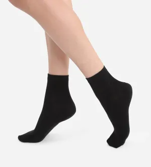 Pack of 2 pairs of black ankle socks for women