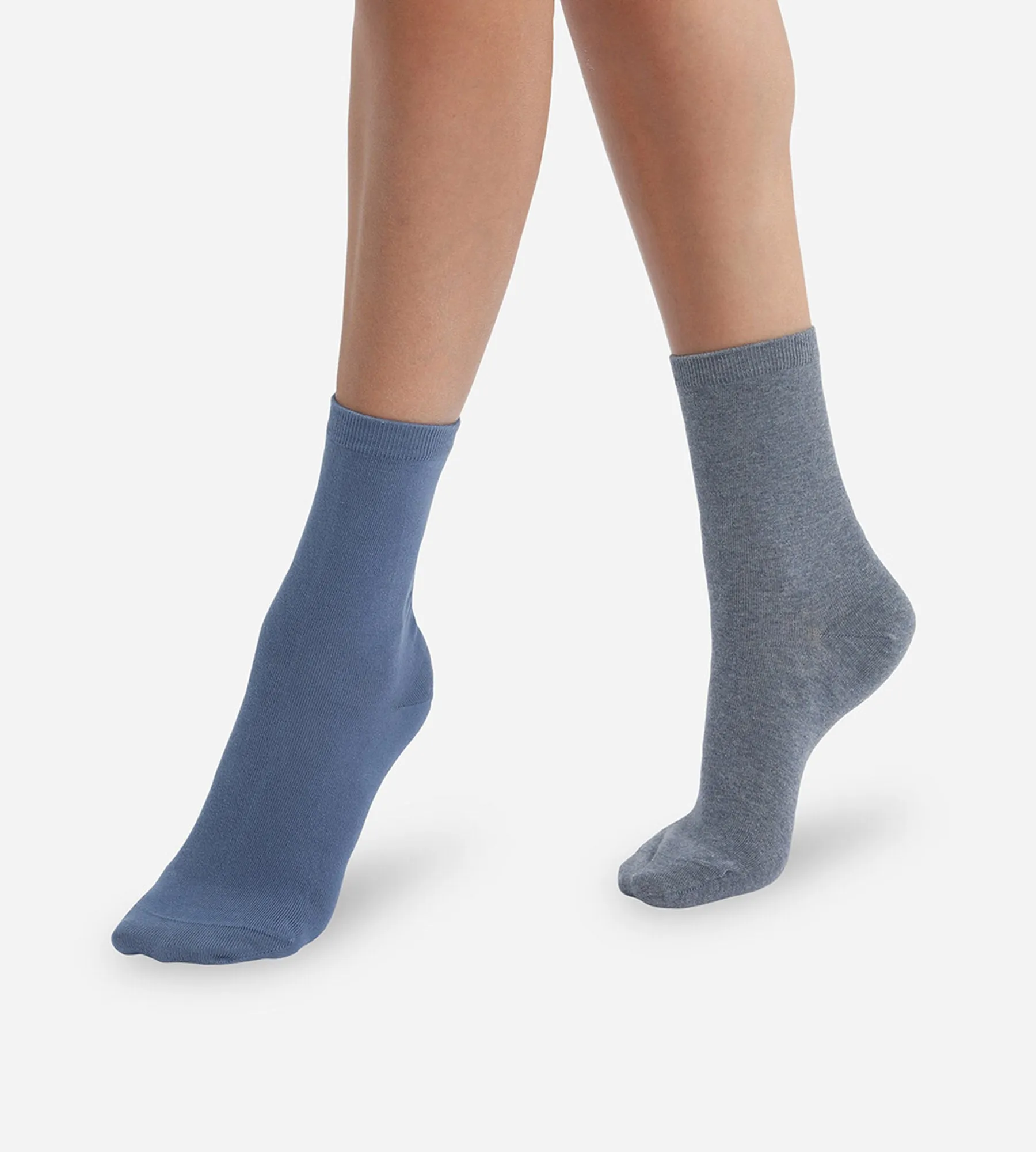 Pack of  2 pairs of Cashmere Blue Grey Basic Cotton Women's Socks