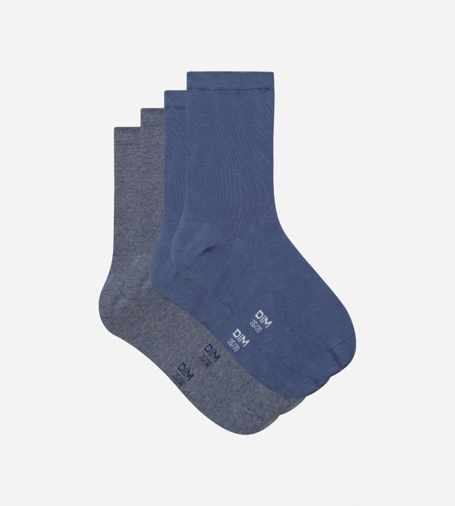 Pack of  2 pairs of Cashmere Blue Grey Basic Cotton Women's Socks