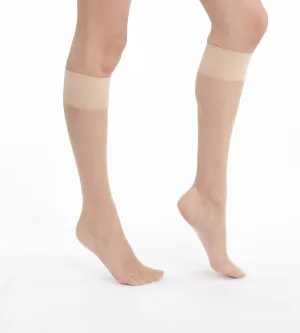 Pack of 2 pairs of Mes Essentiels 15 sheer knee highs in capri