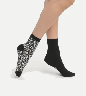 Pack of 2 pairs of organic cotton flower socks Dim Good Black