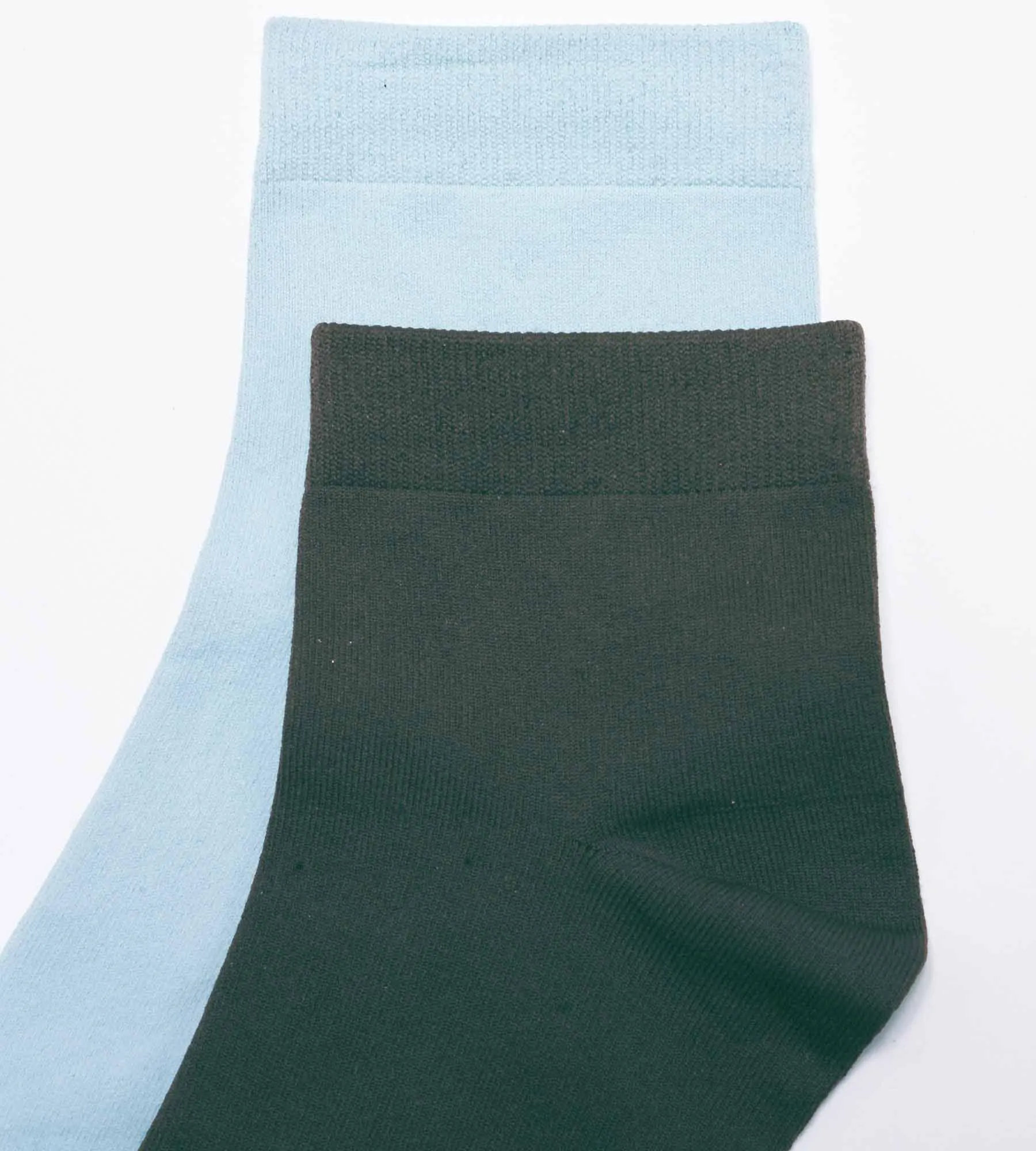 Pack of 2 pairs of women's microfibre socks in Green Blue Dim Skin