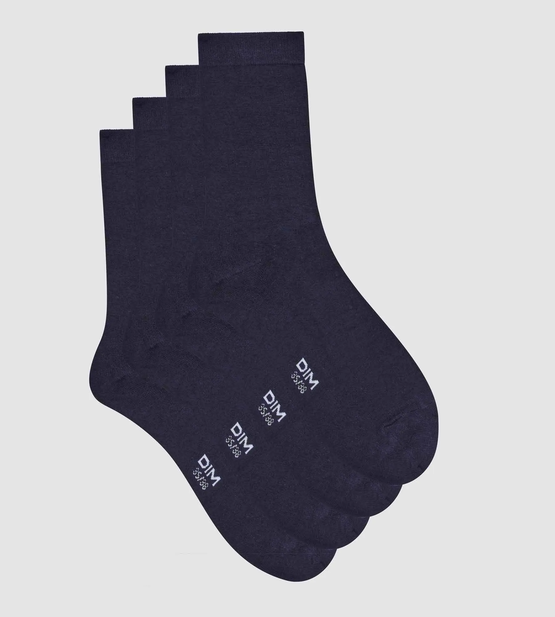 Pack of 2 pairs of women's viscose socks in Navy Blue Dim Bambou