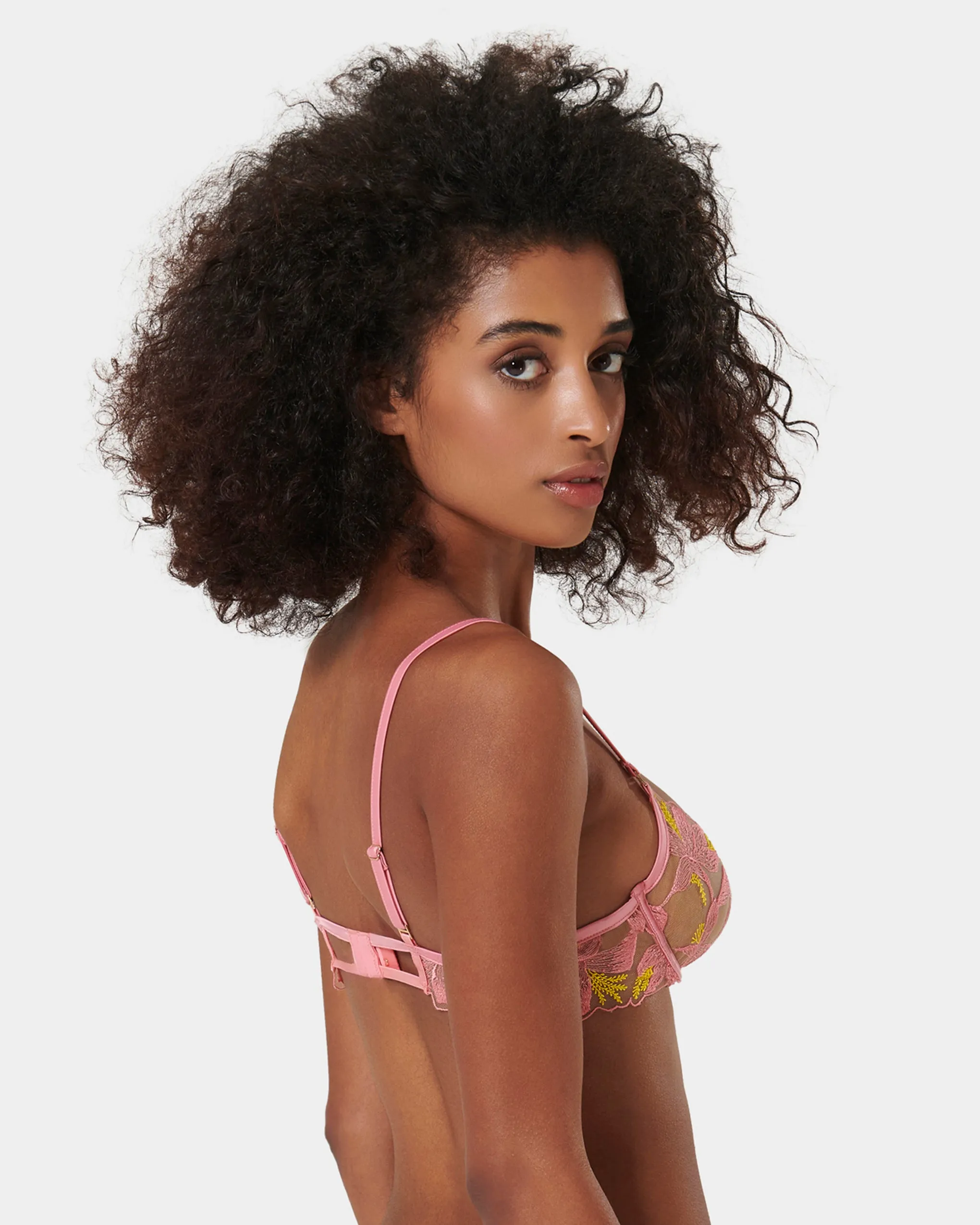 Patrice Sheer Bra Pink/Yellow