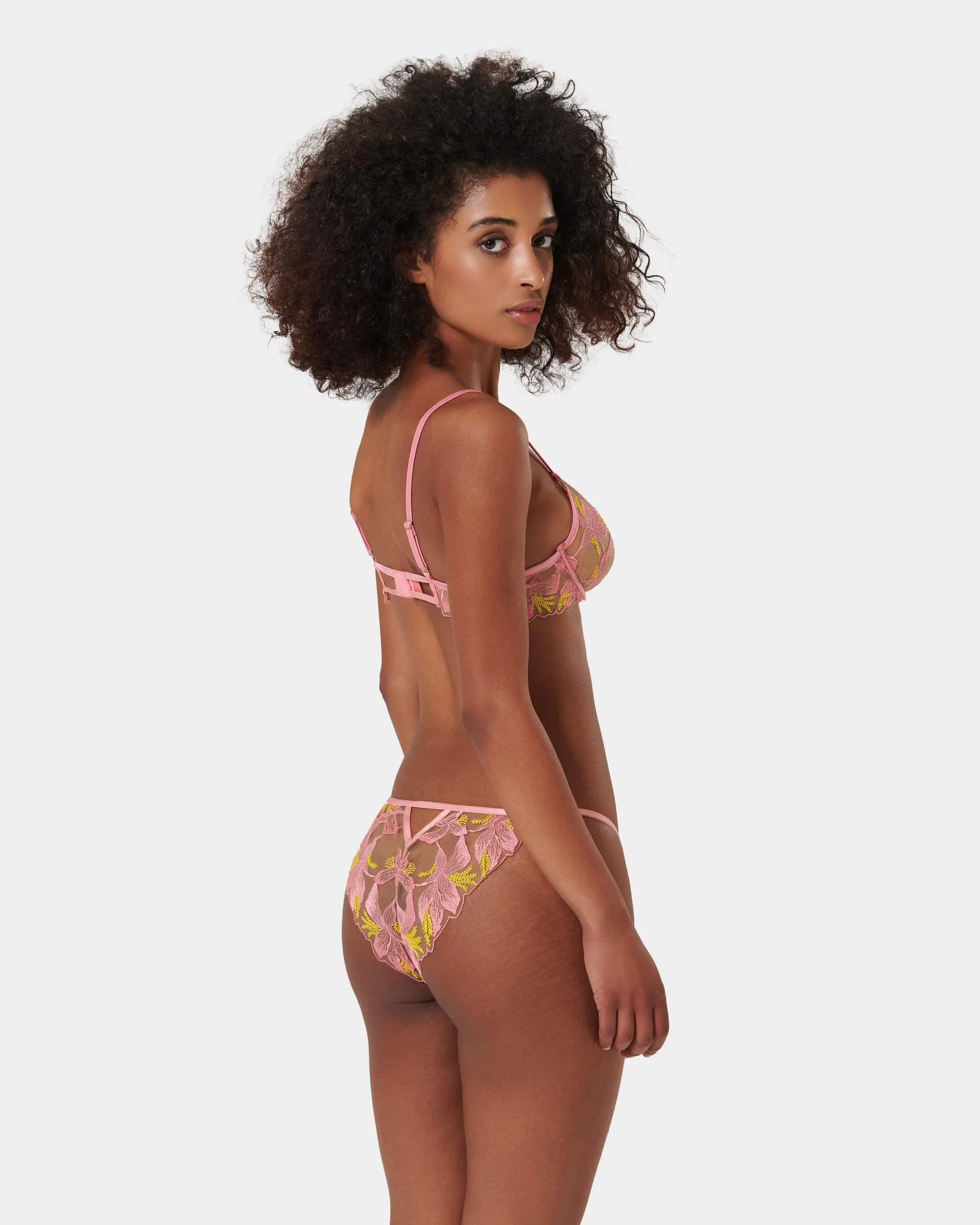 Patrice Sheer Bra Pink/Yellow