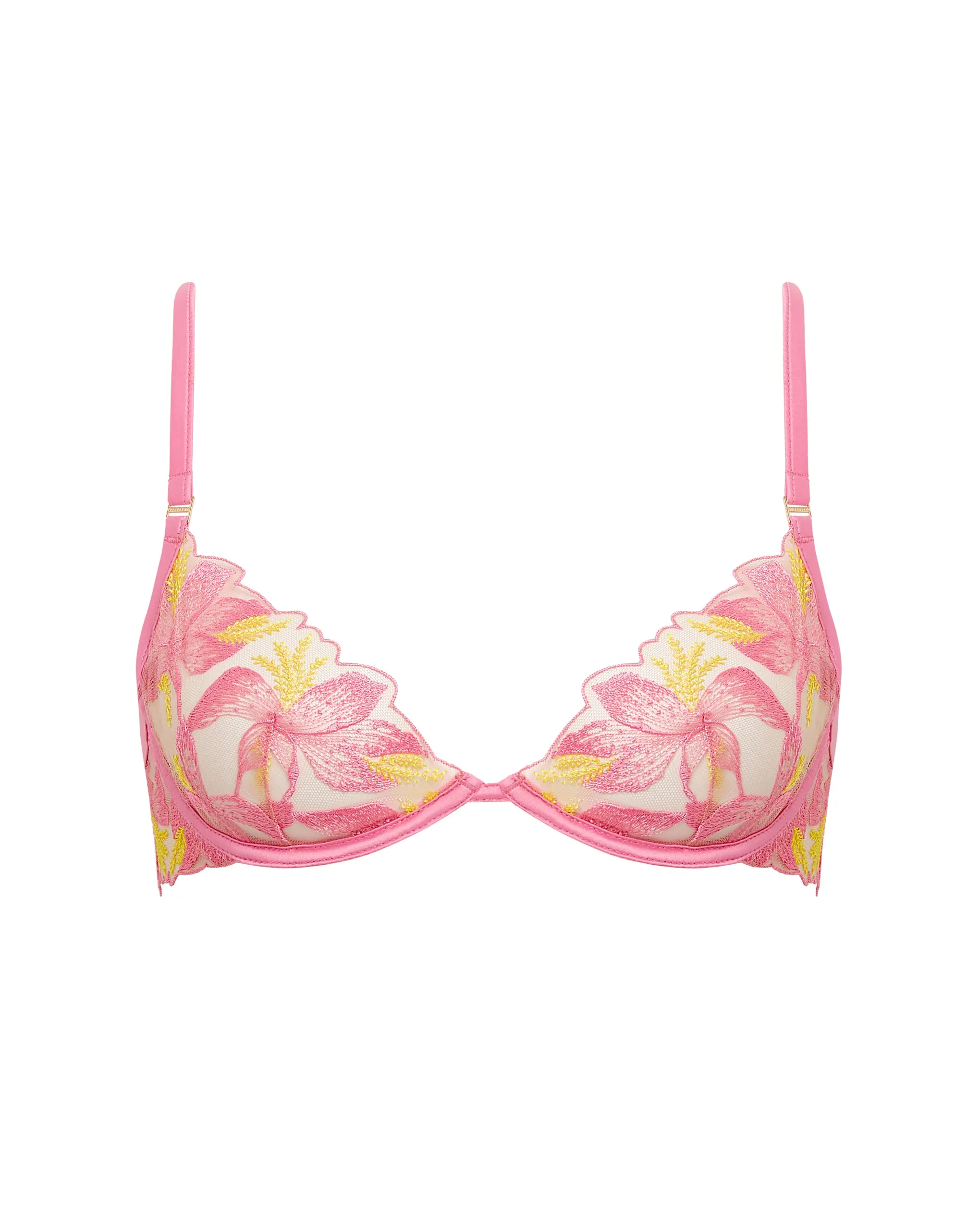 Patrice Sheer Bra Pink/Yellow