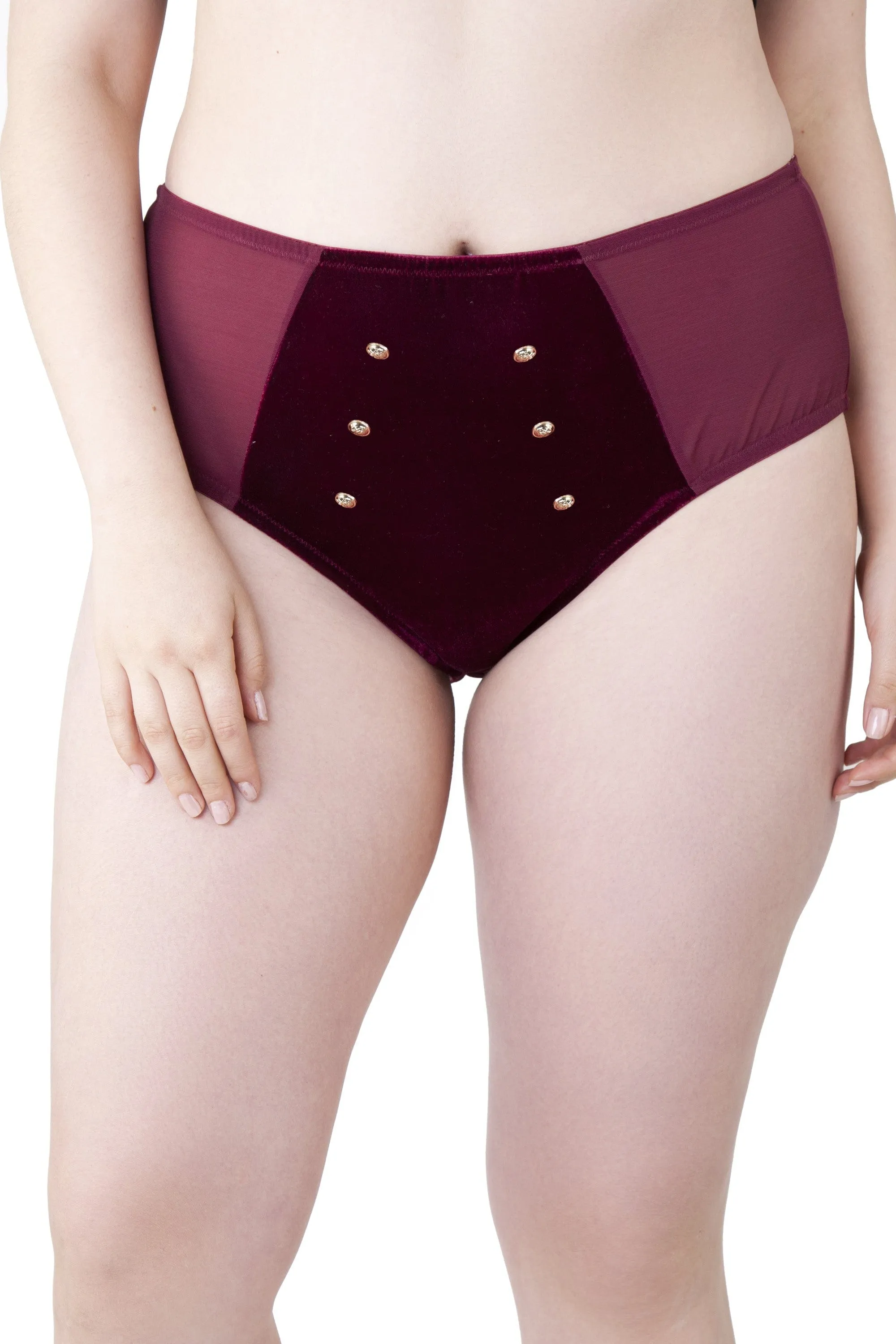 Peek & Beau - Major Velvet High Waist Brief Curve