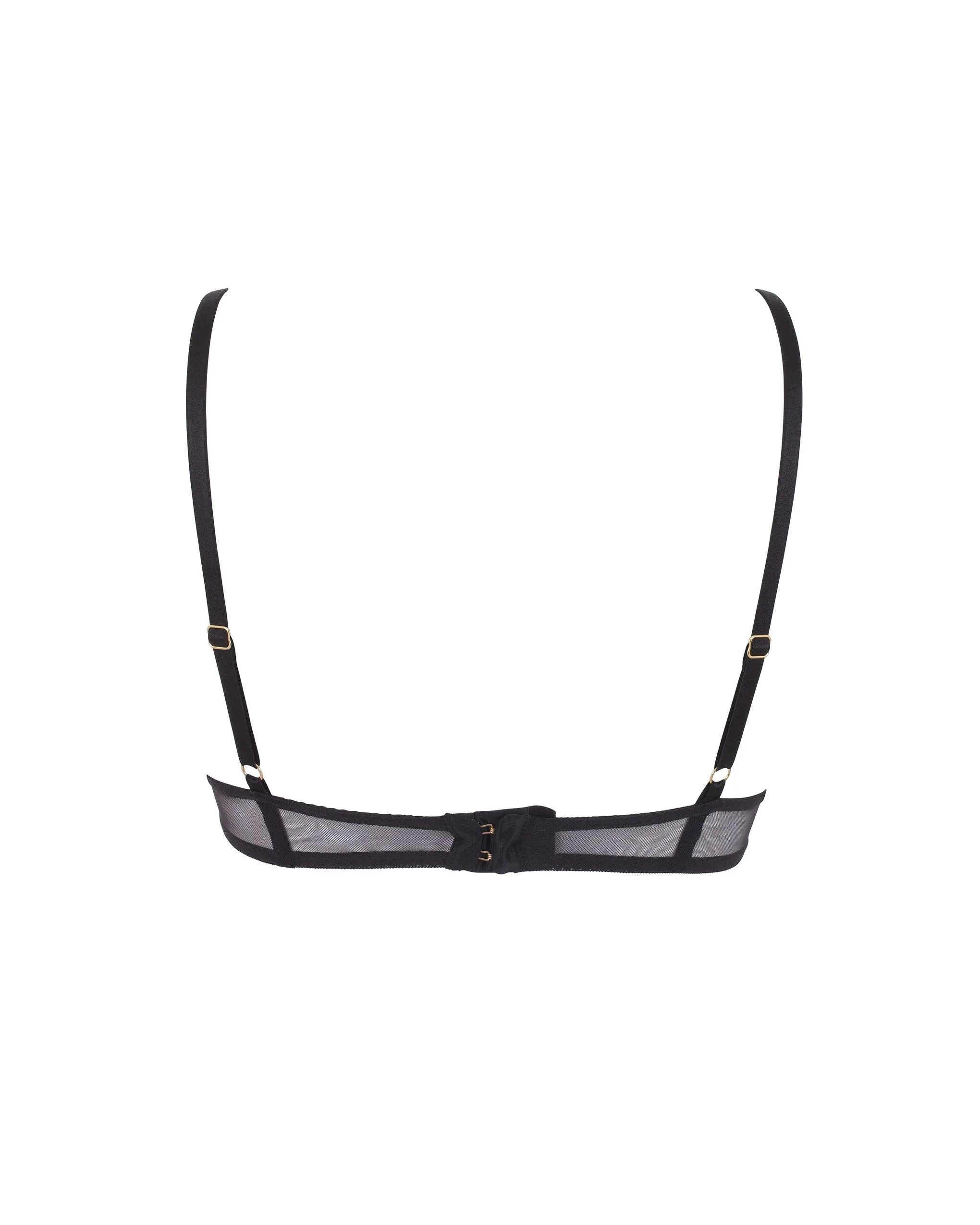 Persephone Embroidered Bra Black
