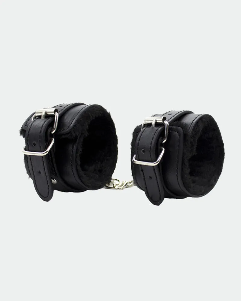 Plush Wrist Brace Leather Handcuffs