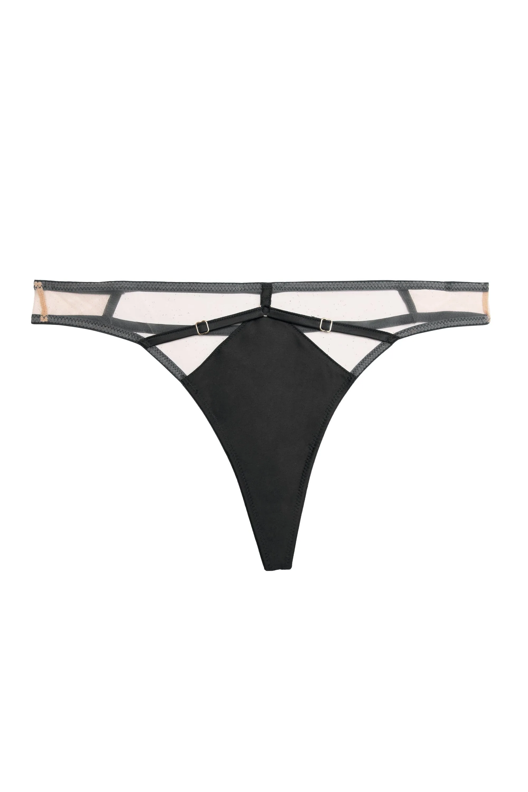 Ramona Black Mesh Thong