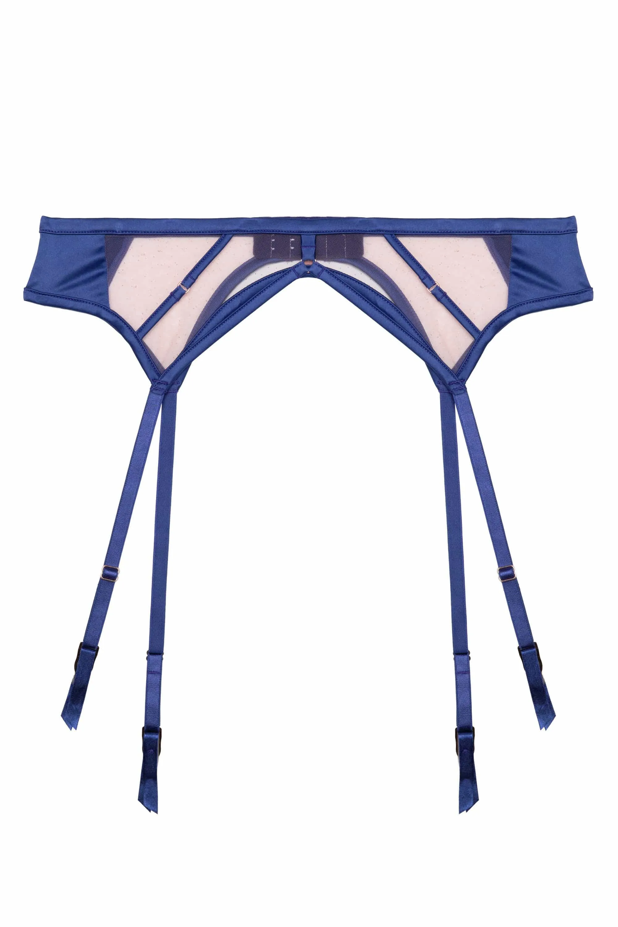 Ramona Cobalt Blue Strap Detail Illusion Mesh Suspender