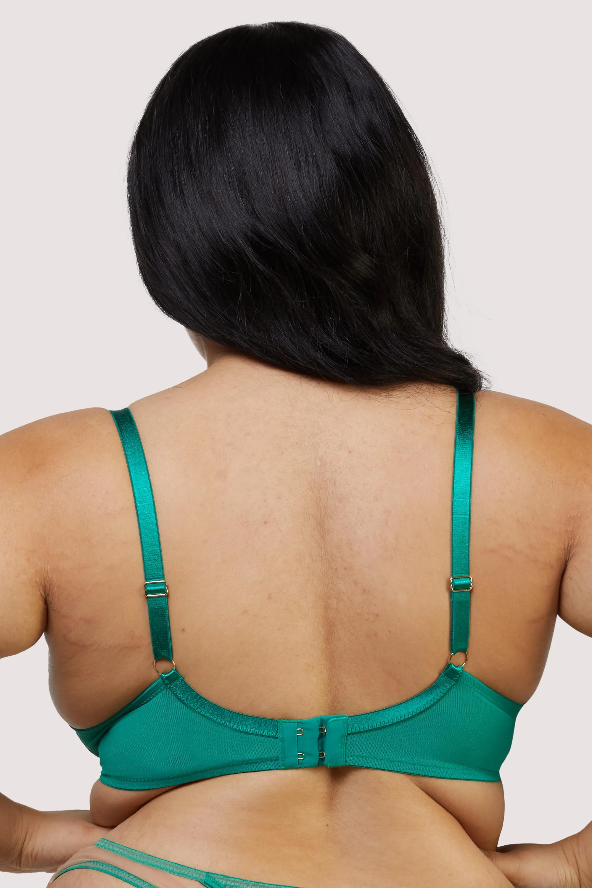 Ramona Green Mesh Plunge Bra