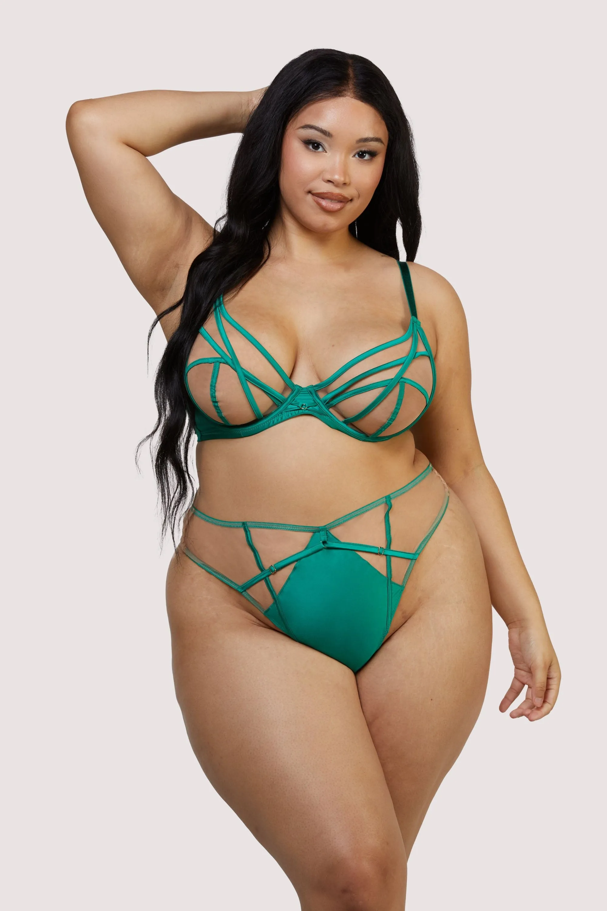 Ramona Green Mesh Plunge Bra