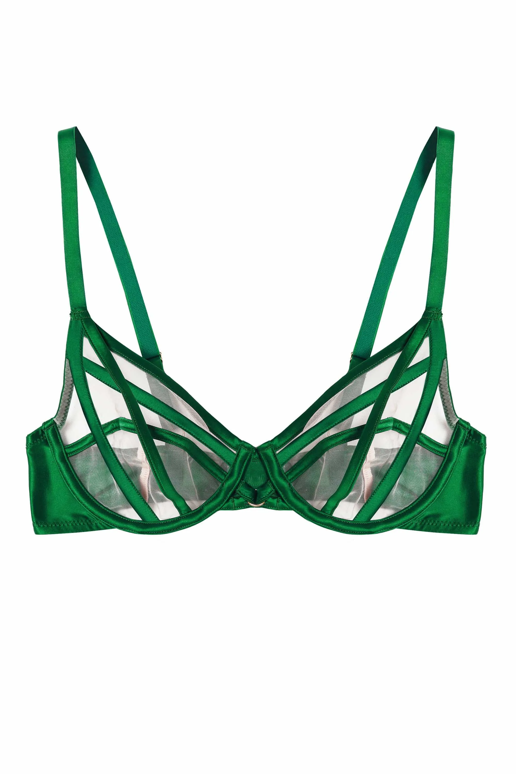 Ramona Green Mesh Plunge Bra