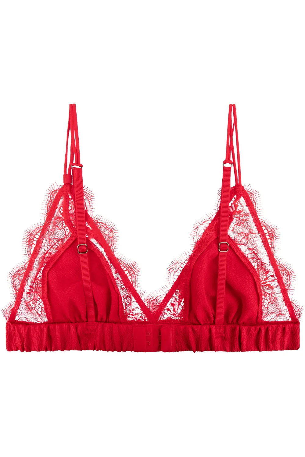 Red Love Lace Triangle Bralette & Brief set