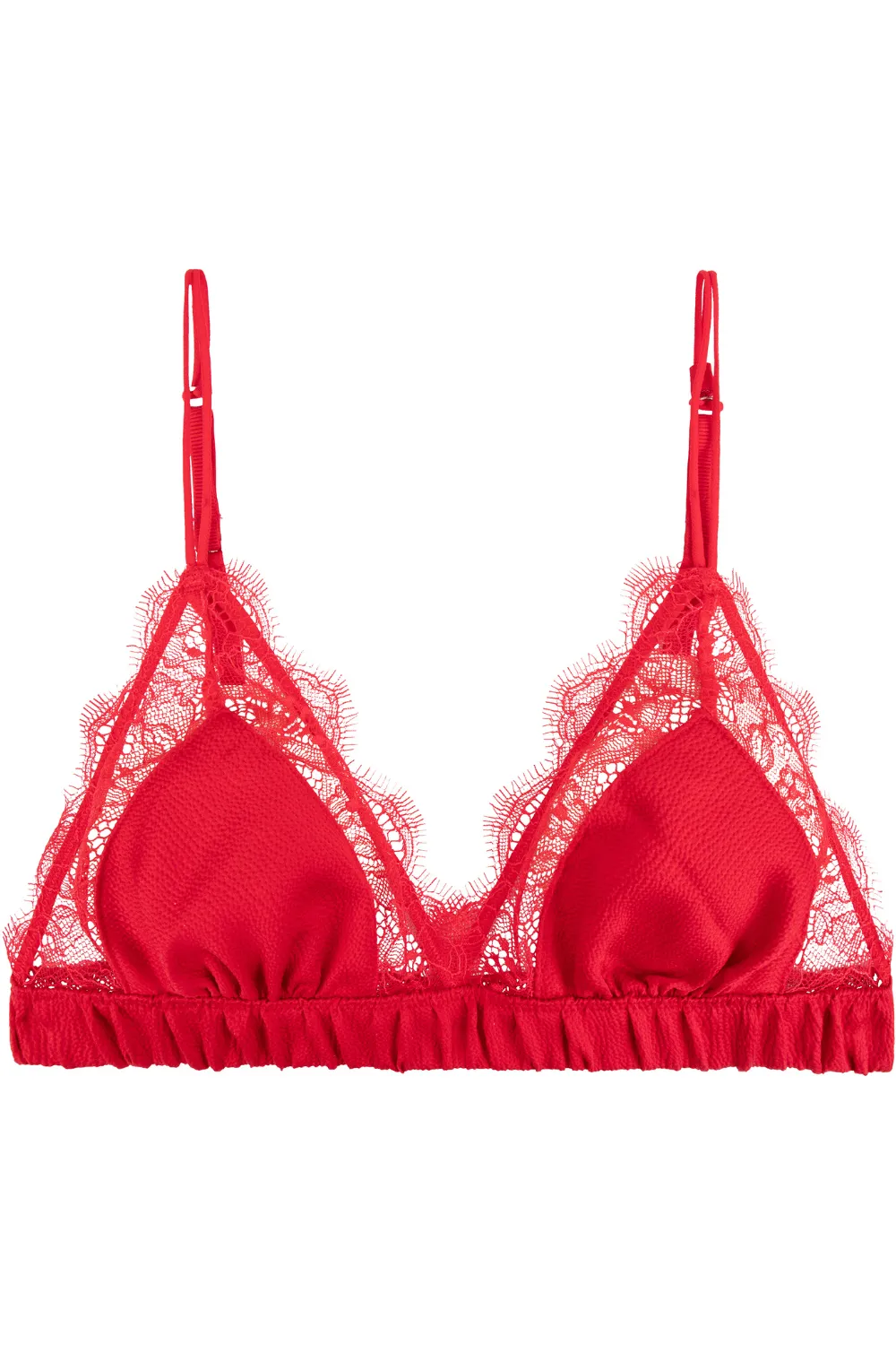 Red Love Lace Triangle Bralette & Brief set