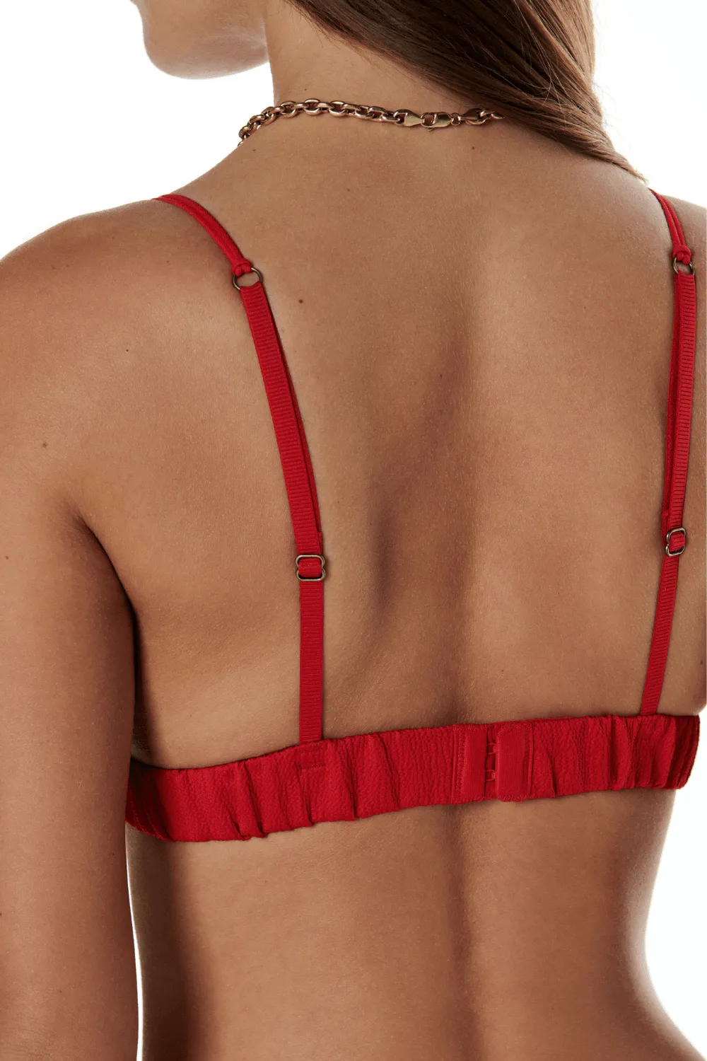 Red Love Lace Triangle Bralette & Brief set