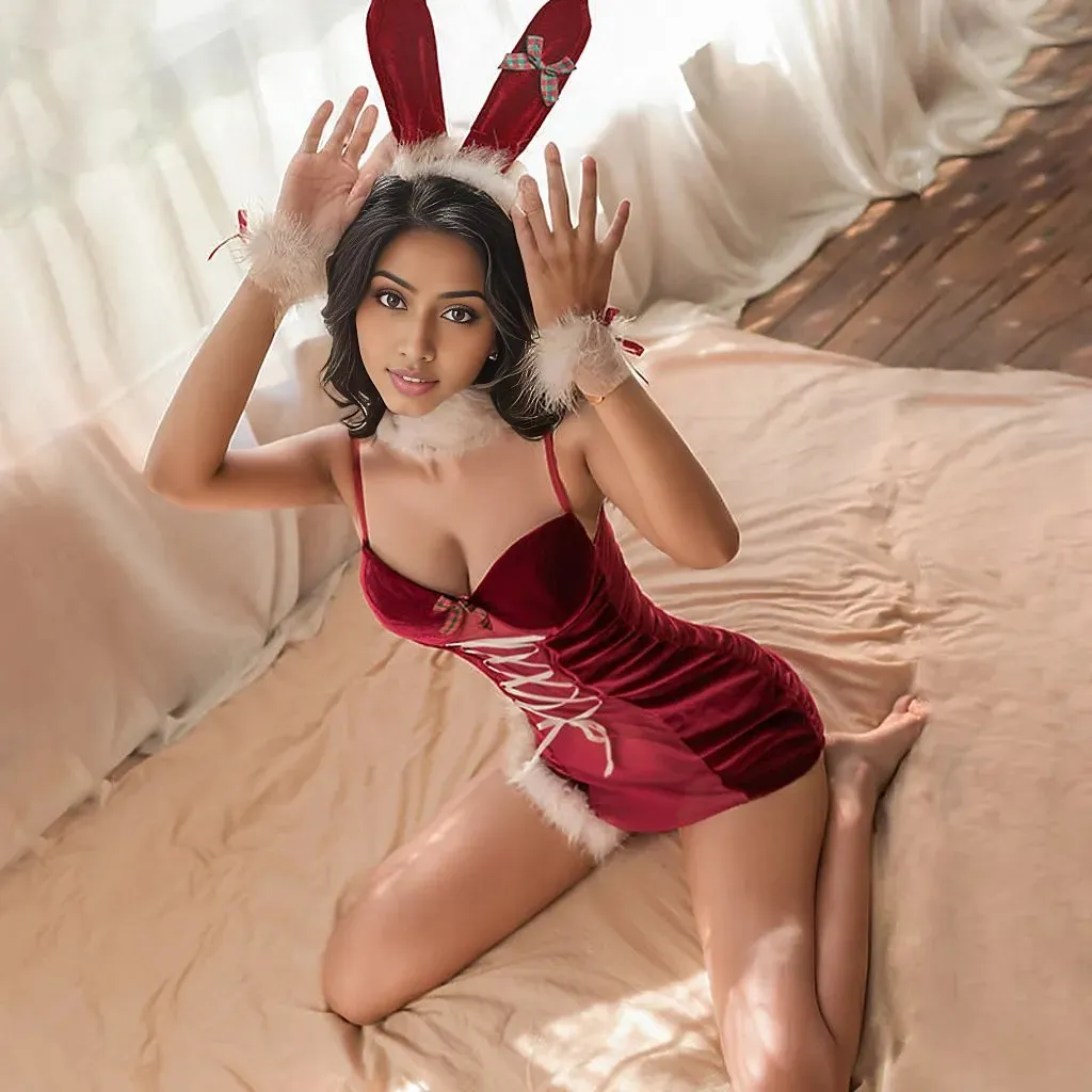 Santa's Secret Velvet Ensemble Lingerie