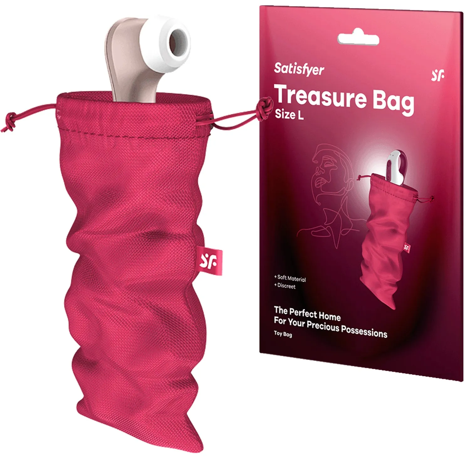 Satisfyer Treasure Bag Sex Toy Storage Medium Large XL for Dildo Vibrator